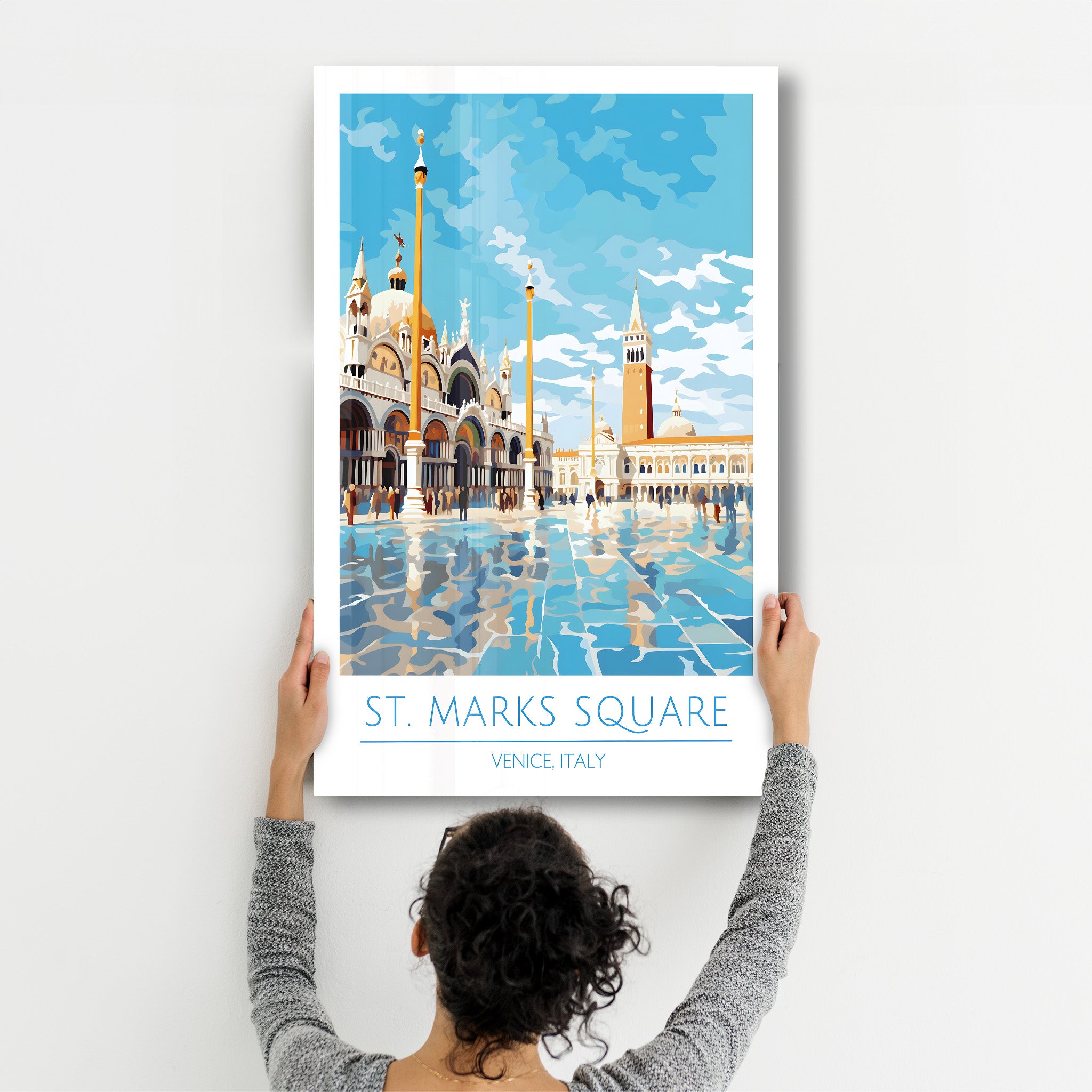 Place Saint-Marc-Venise Italie-Affiches de voyage | Art mural en verre