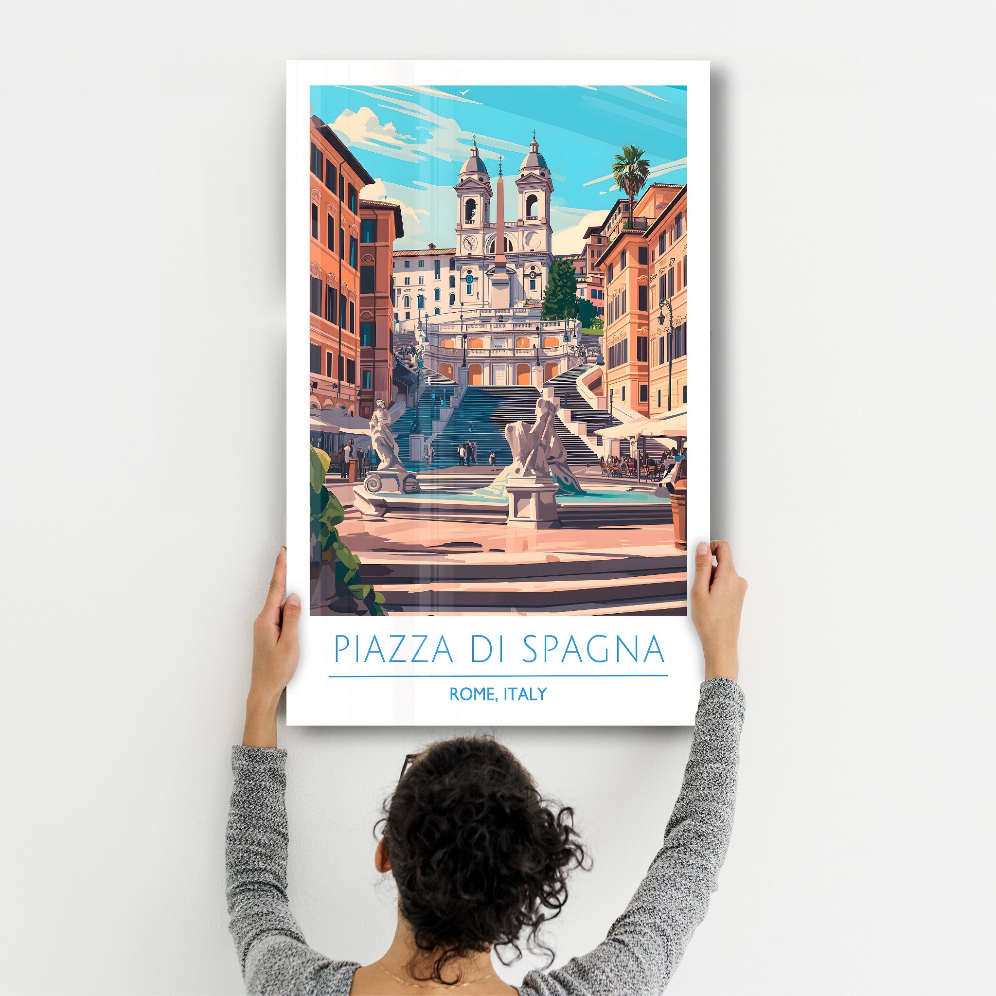 Piazza Di Spagna-Rome Italie-Affiches de voyage | Art mural en verre