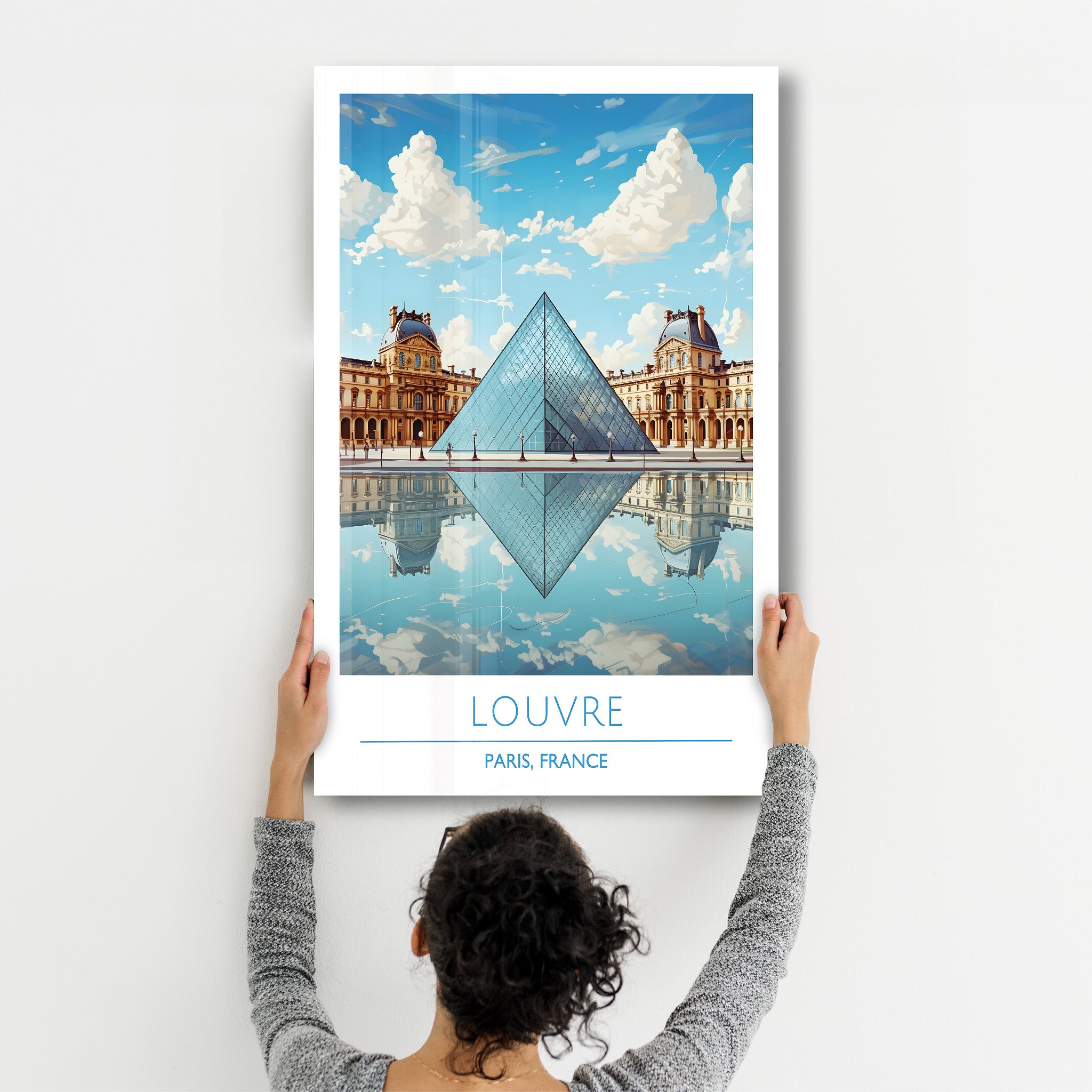 Louvre-Paris France-Affiches de voyage | Art mural en verre