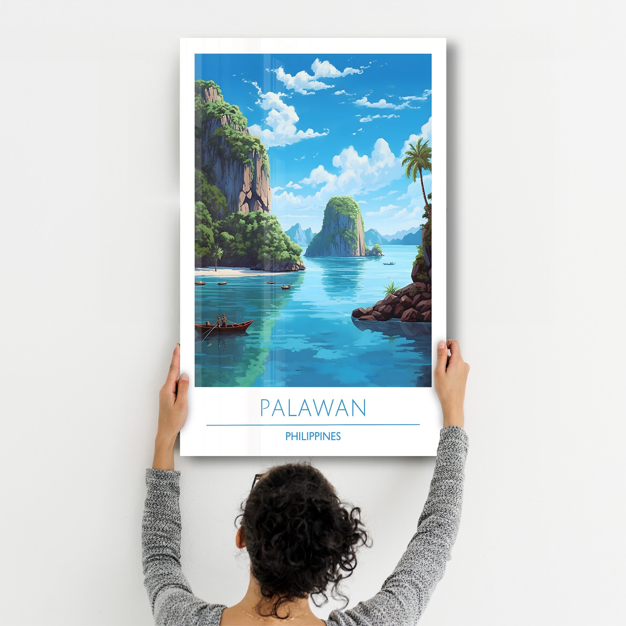 Palawan Philippinen-Reiseposter | <tc>Glasbild</tc>