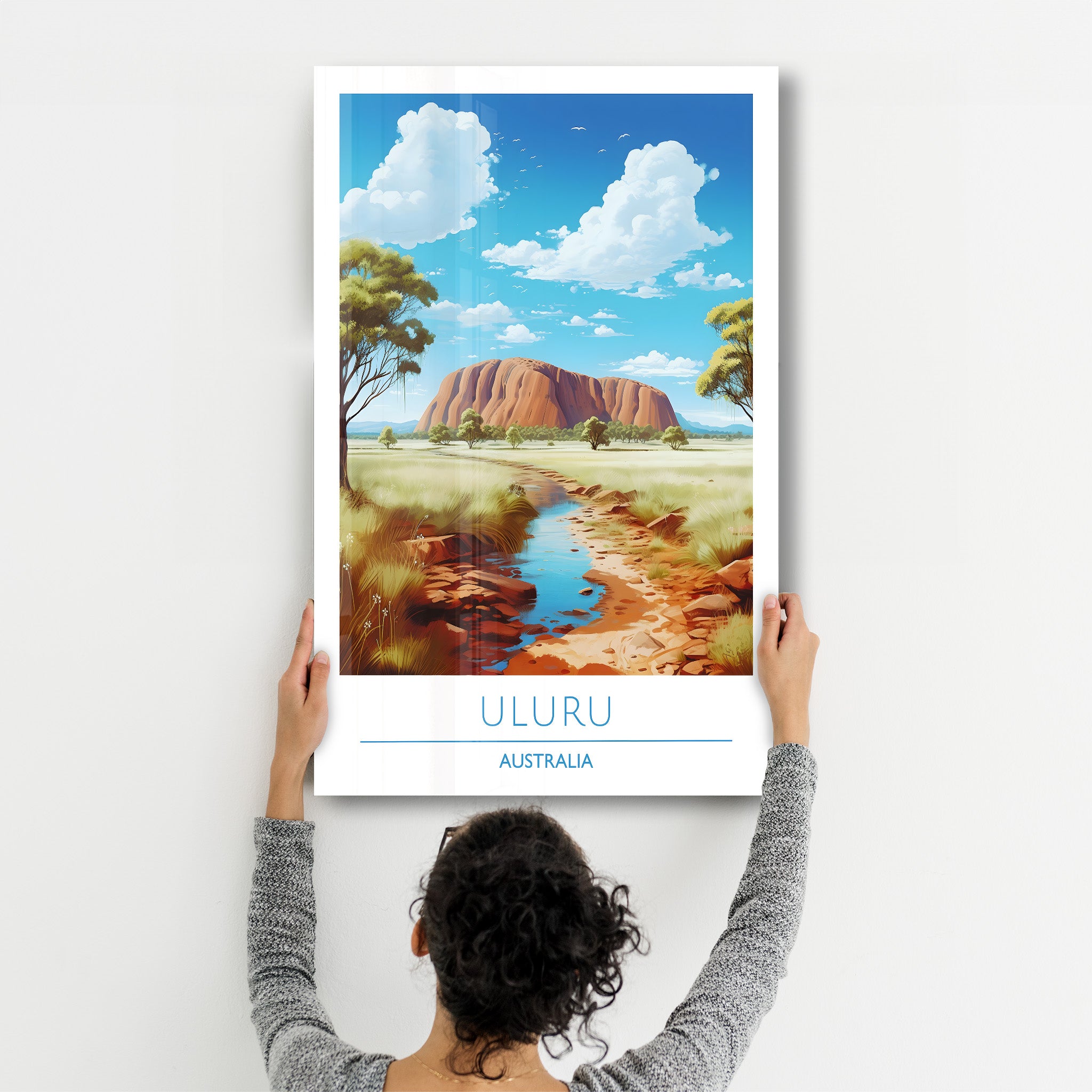 Uluru Australien-Reiseposter | <tc>Glasbild</tc>