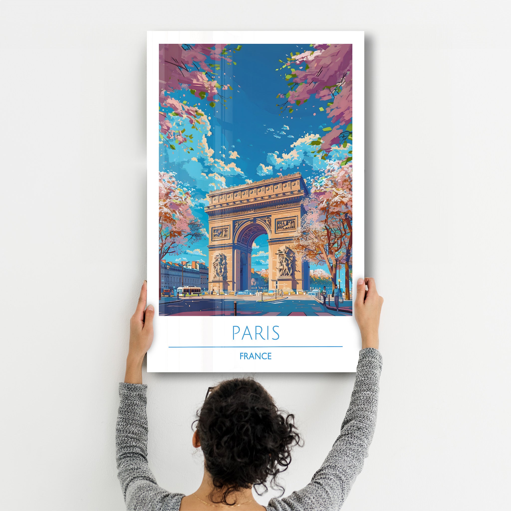 Paris Frankreich-Reiseposter | <tc>Glasbild</tc>