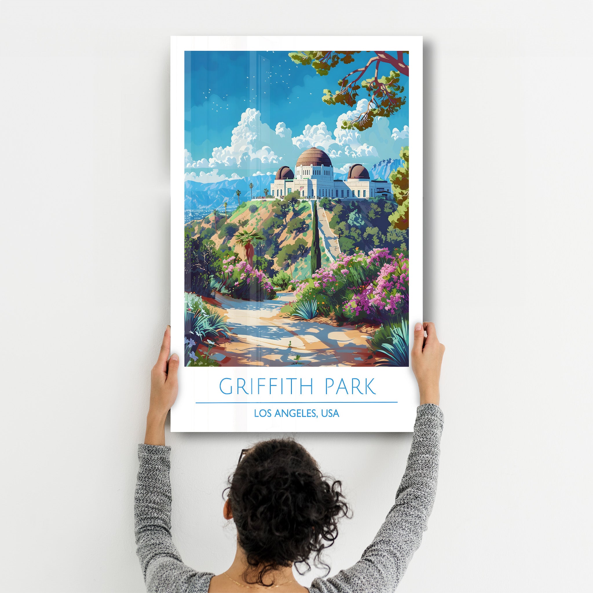 Griffith Park-Los Angeles USA-Travel Posters | Glass Wall Art