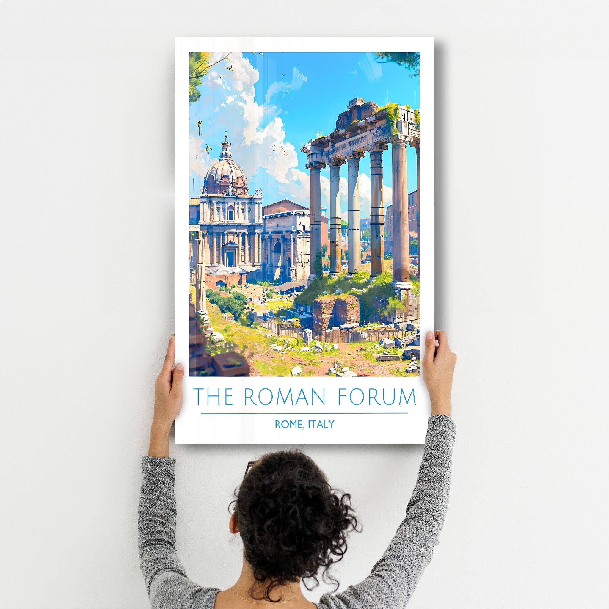 The Roman Forum-Rome Italy-Travel Posters | Glass Wall Art