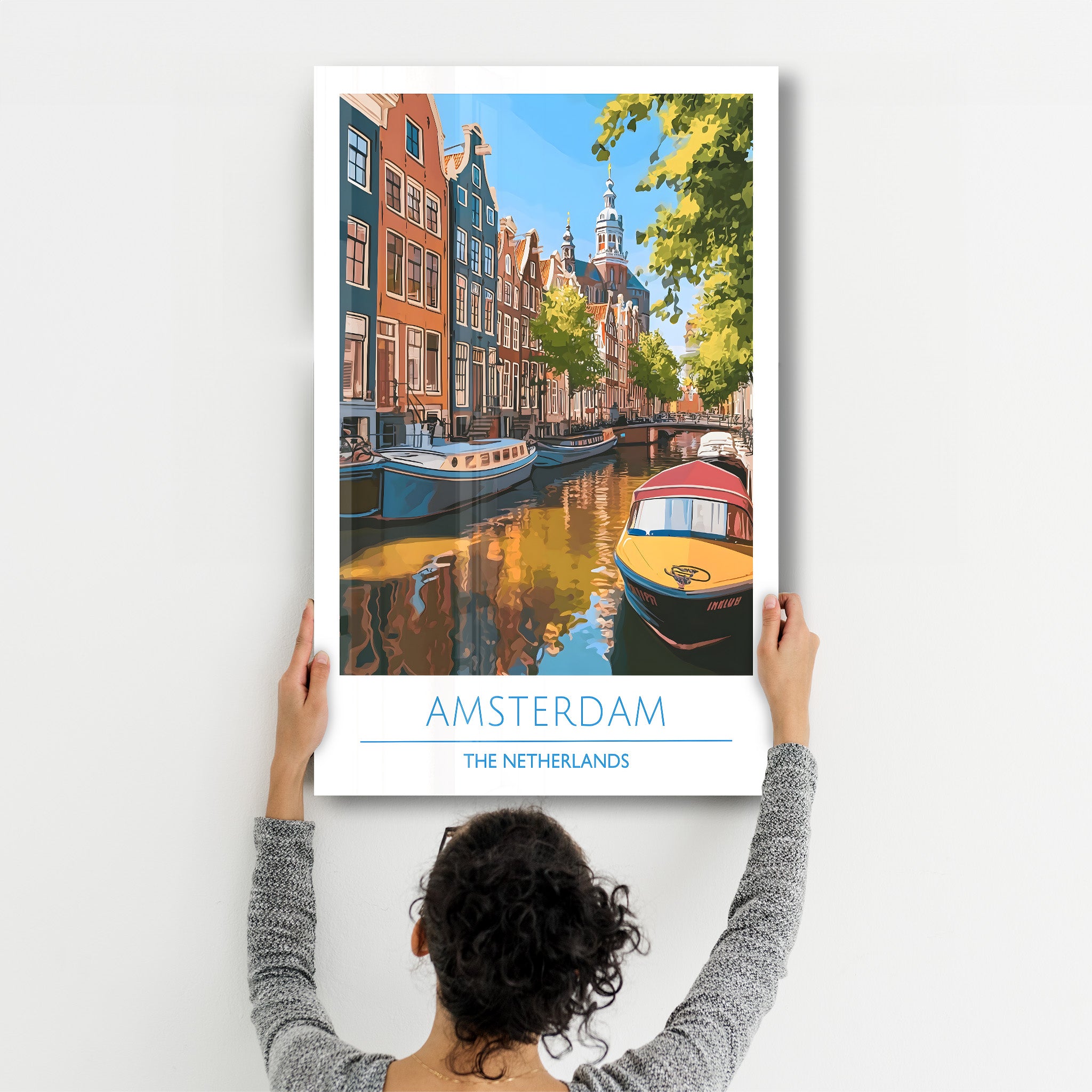 Amsterdam Pays-Bas-Affiches de voyage | Art mural en verre