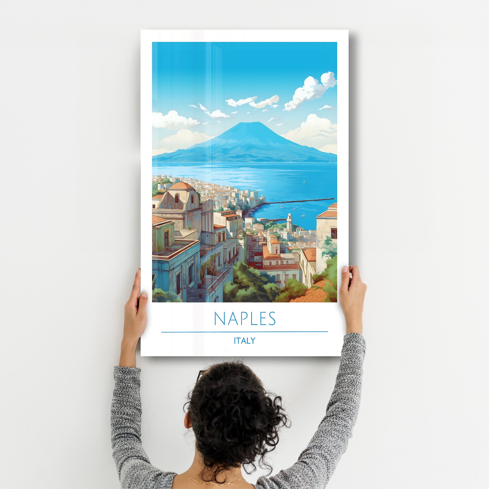 Naples Italie-Affiches de voyage | Art mural en verre