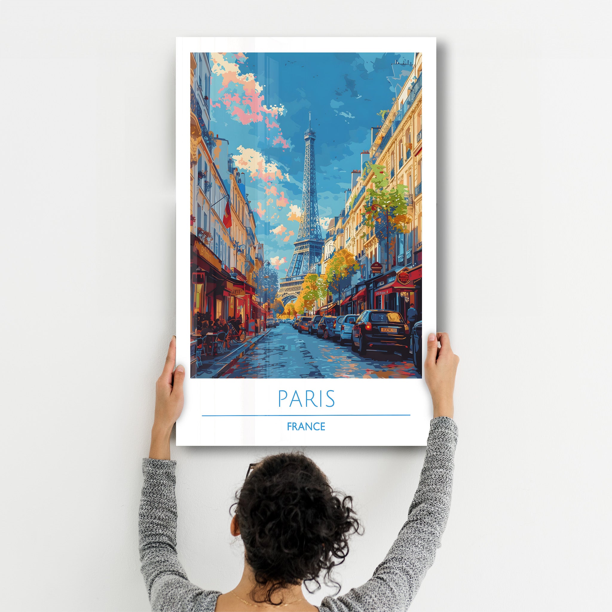 Paris France-Affiches de voyage | Art mural en verre