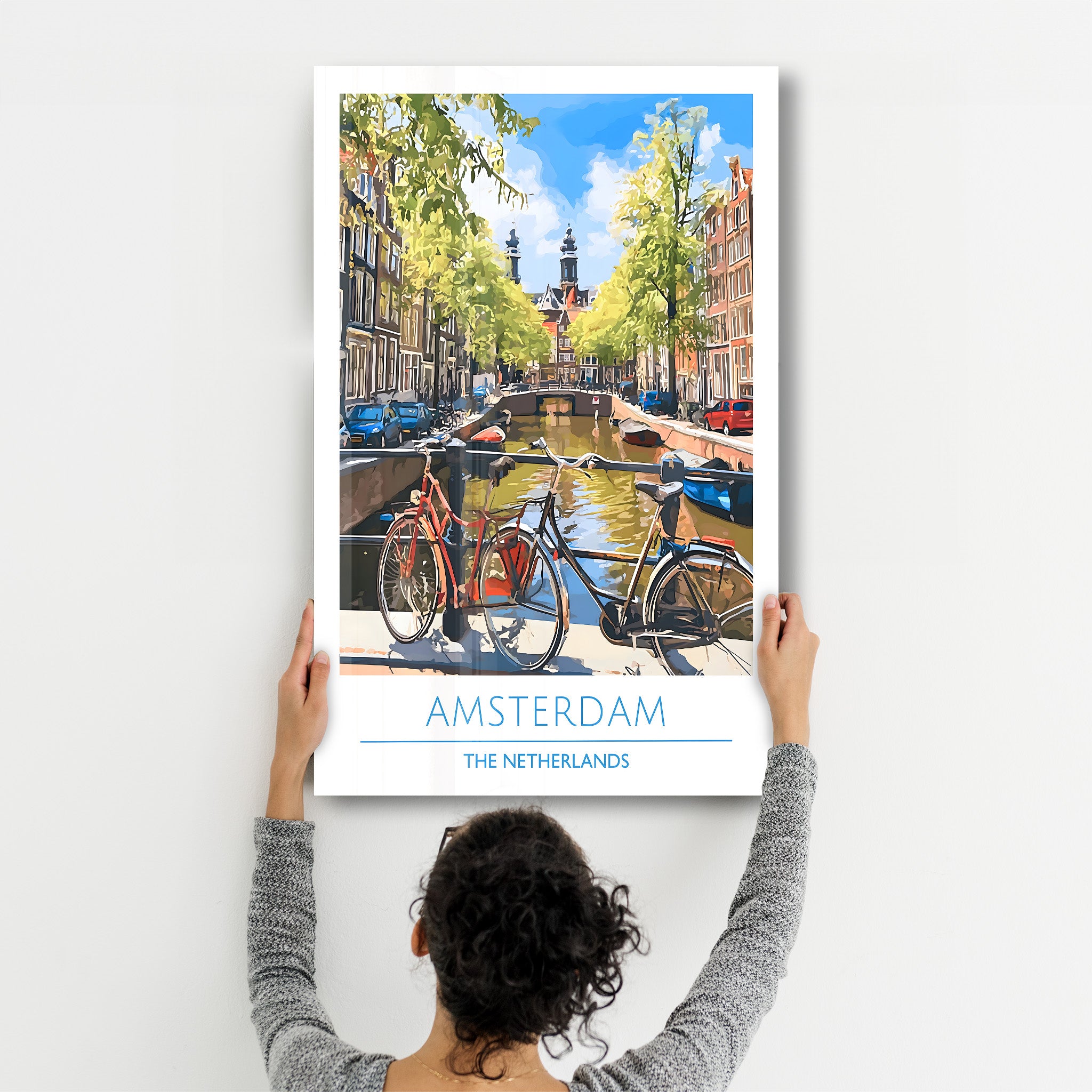 Amsterdam Die Niederlande-Reiseposter | <tc>Glasbild</tc>