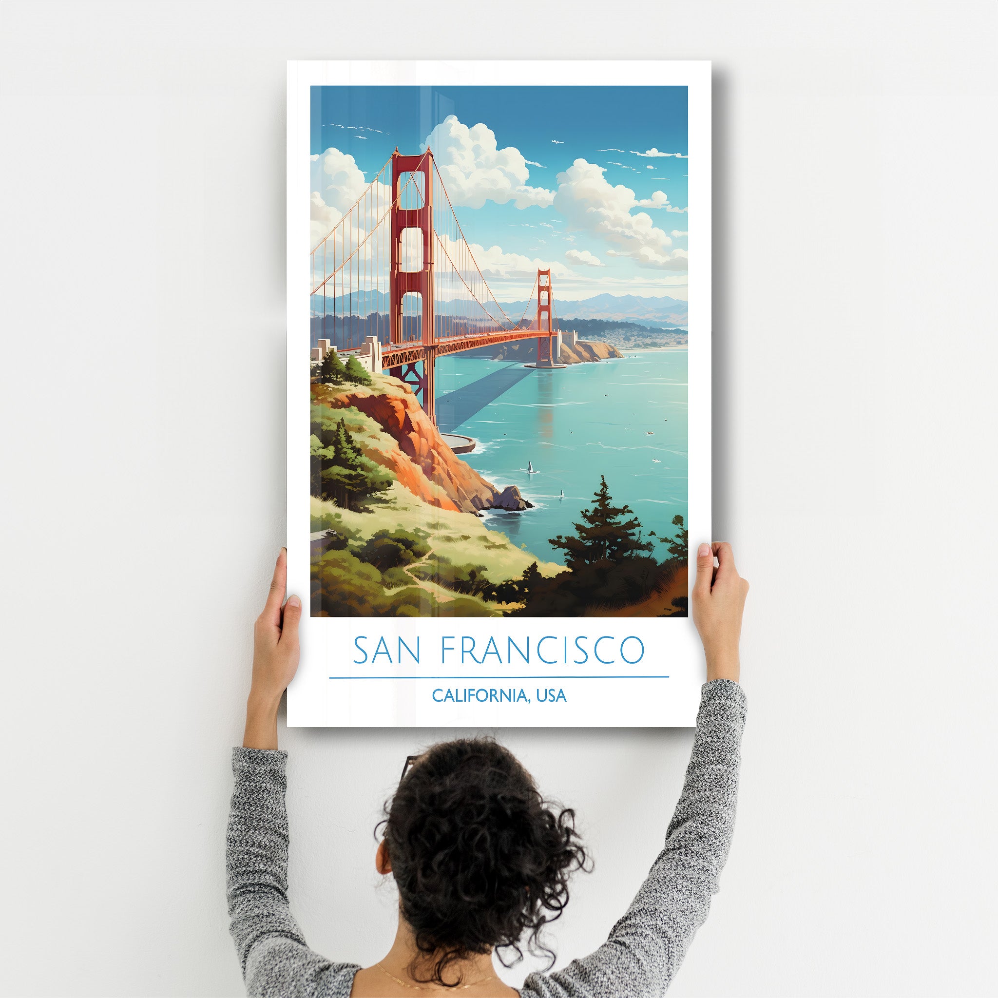 San Francisco-California USA-Travel Posters | Glass Wall Art