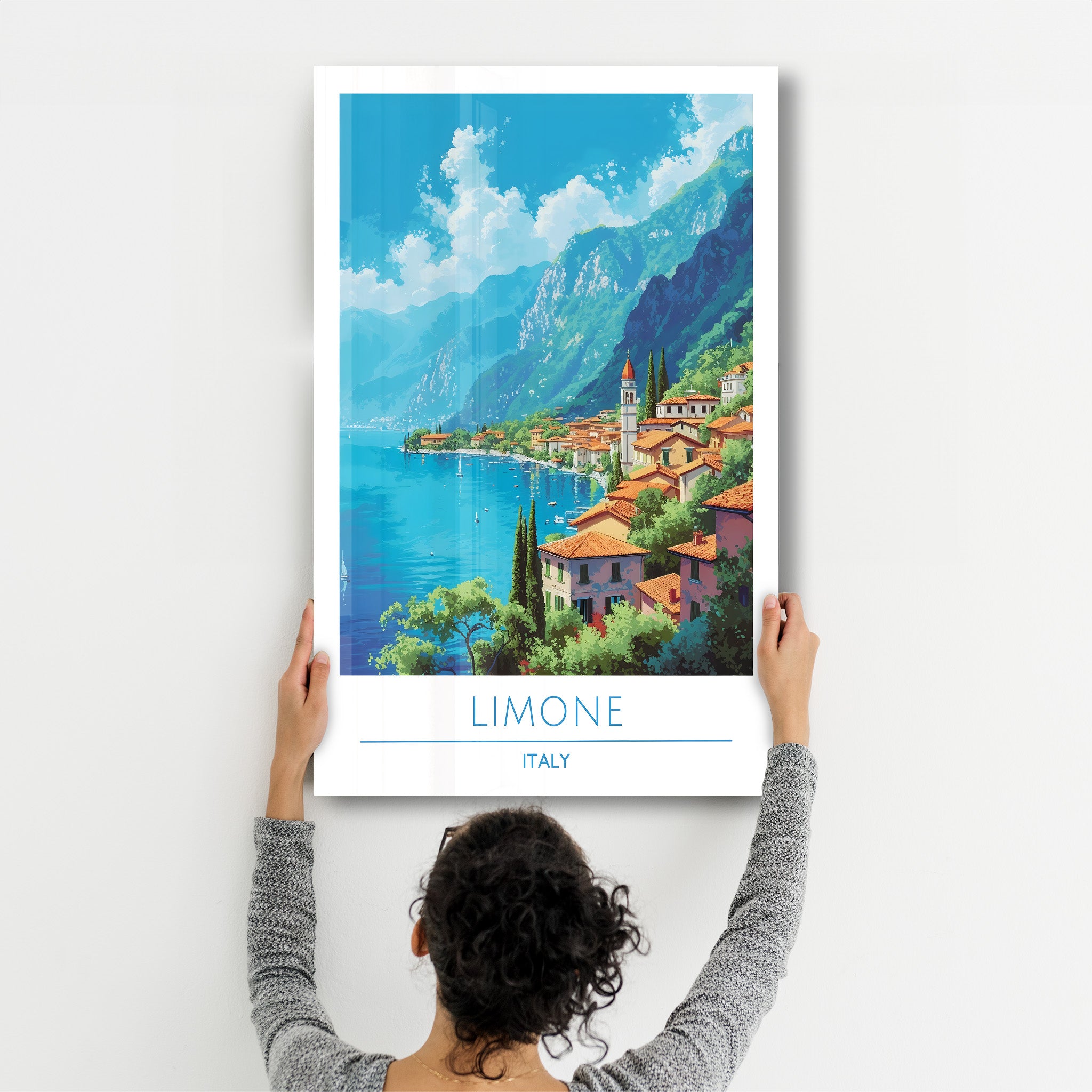 Limone Italien-Reiseposter | <tc>Glasbild</tc>