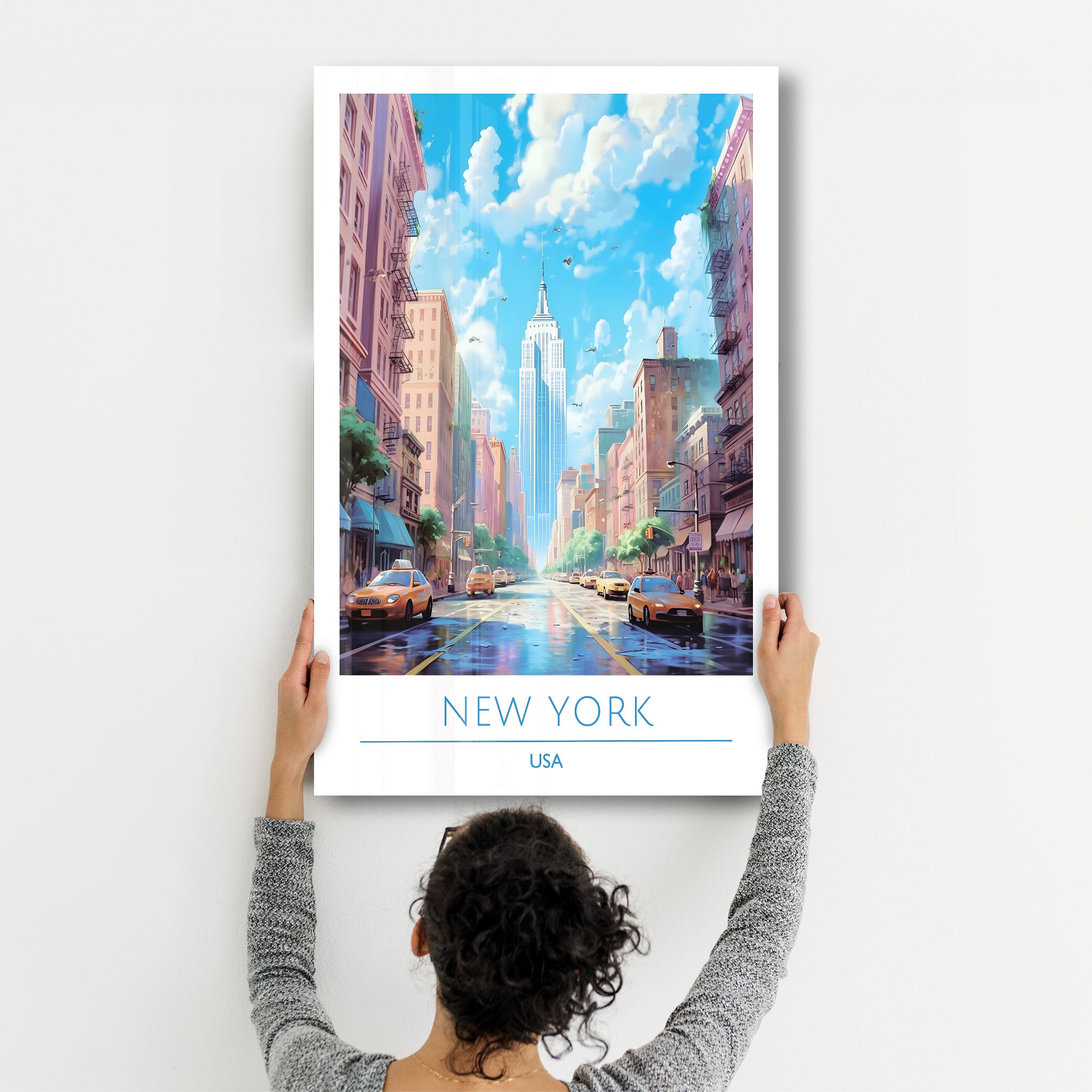 New York USA-Travel Posters | Glass Wall Art