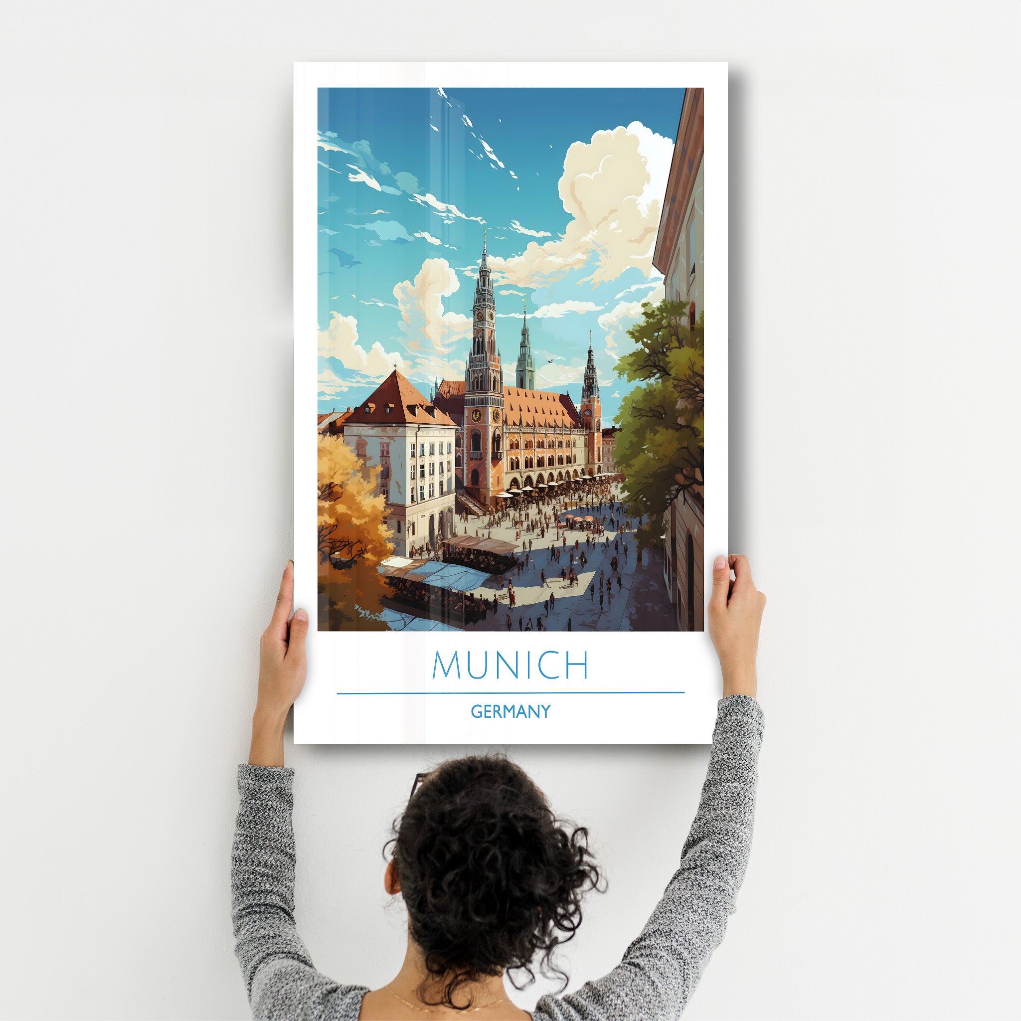 München Deutschland-Reiseposter | <tc>Glasbild</tc>