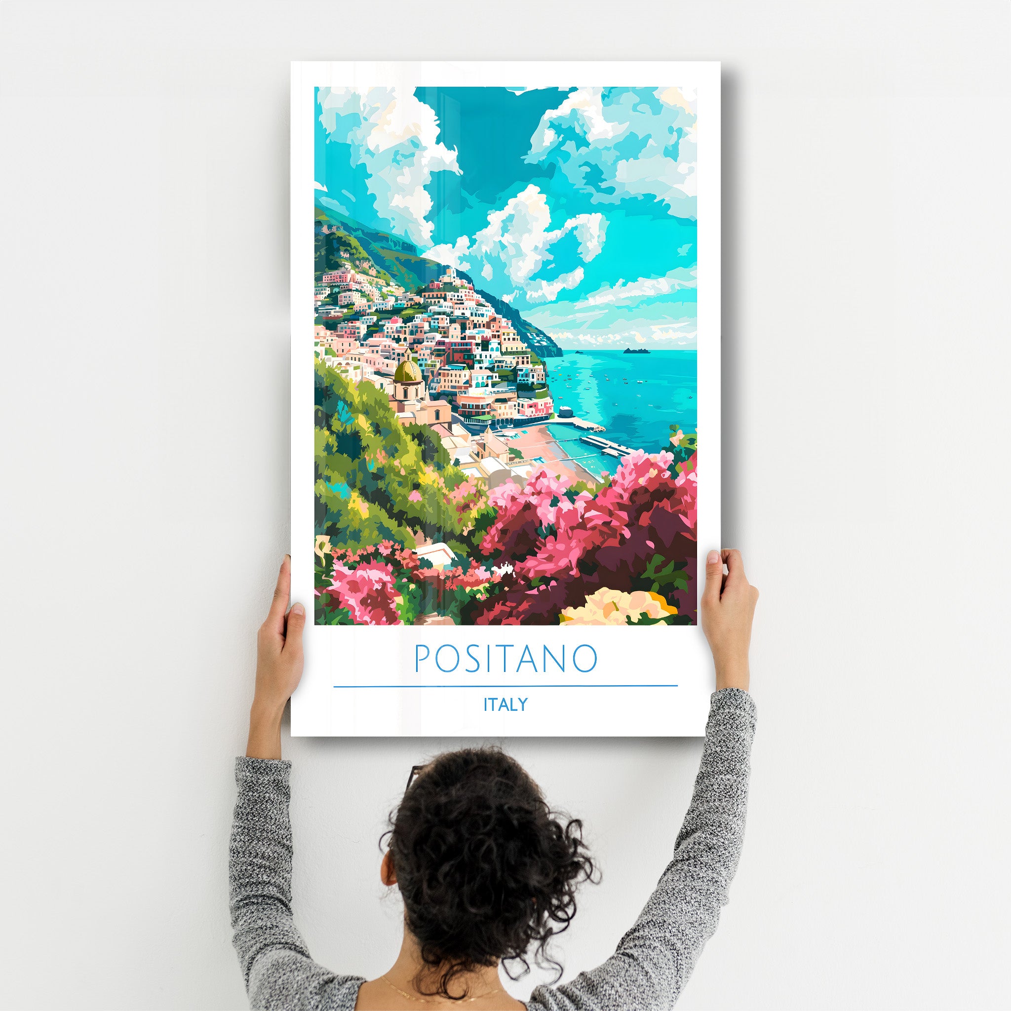 Positano Italy-Travel Posters | Glass Wall Art