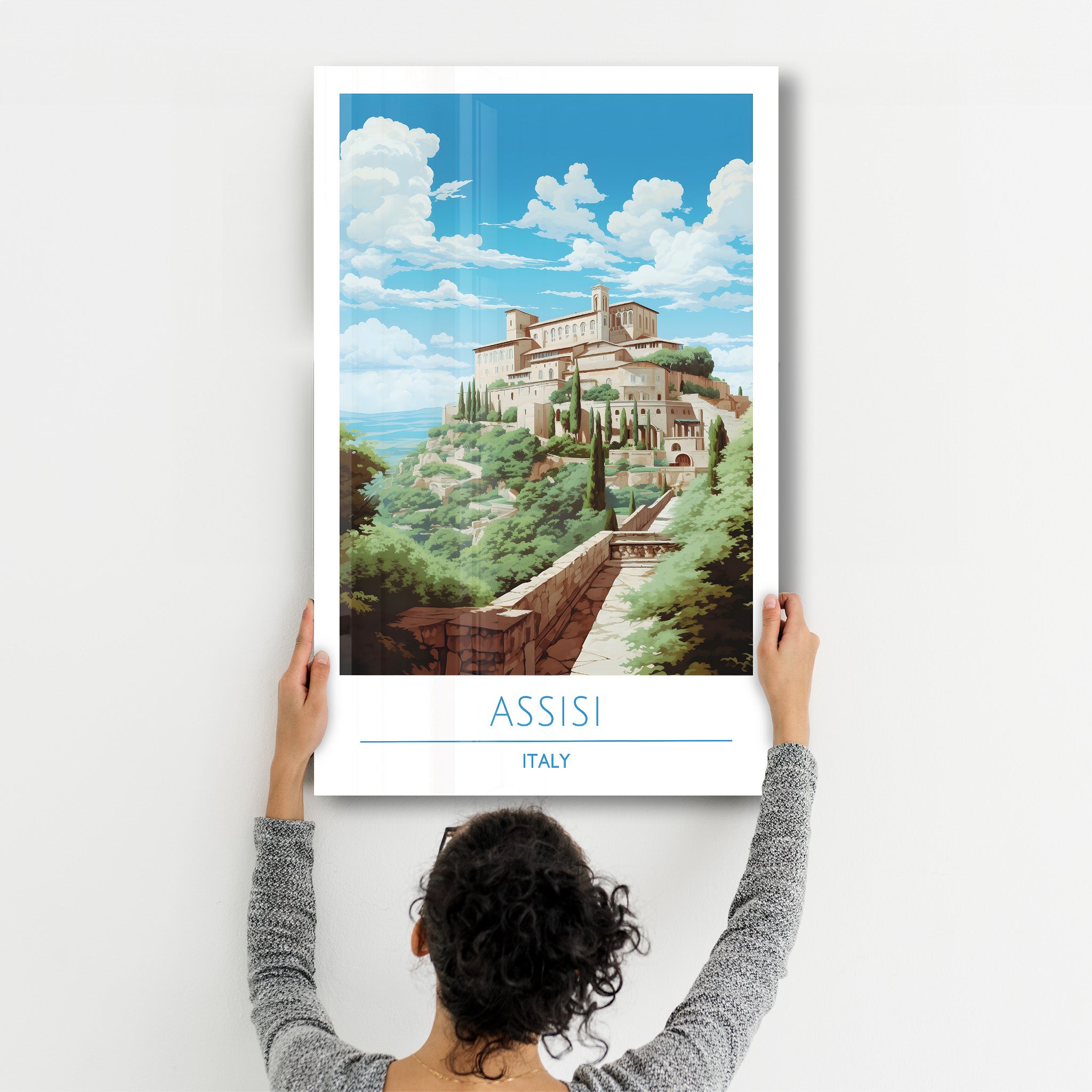 Assise Italie-Affiches de voyage | Art mural en verre