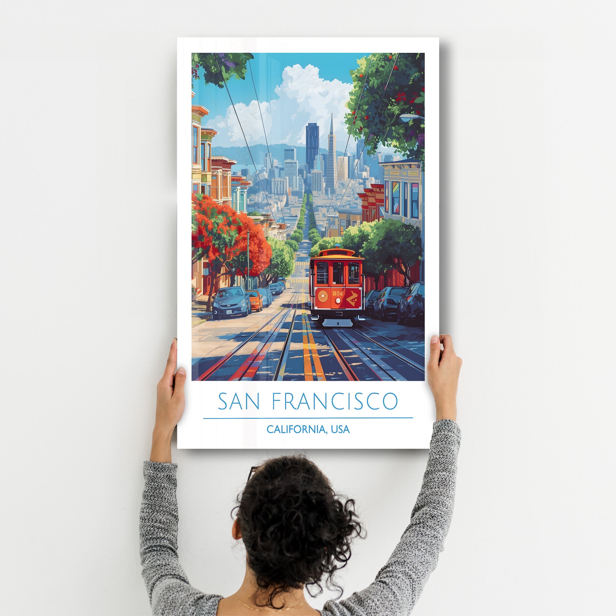 San Francisco-Kalifornien USA-Reiseposter | <tc>Glasbild</tc>