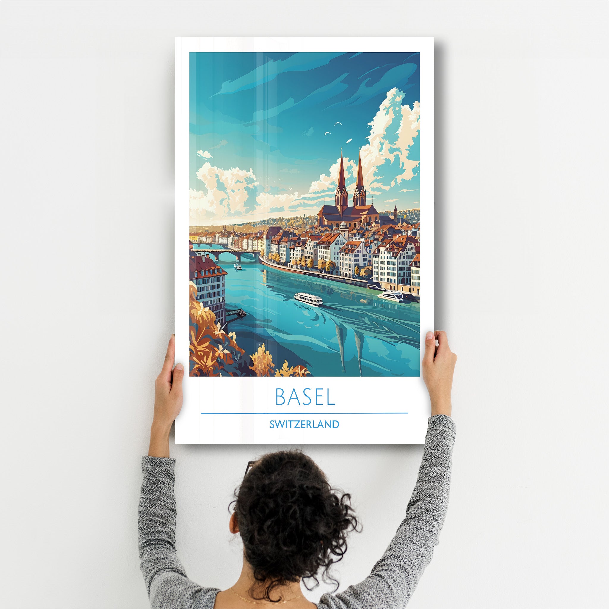 Basel Schweiz-Reiseposter | <tc>Glasbild</tc>