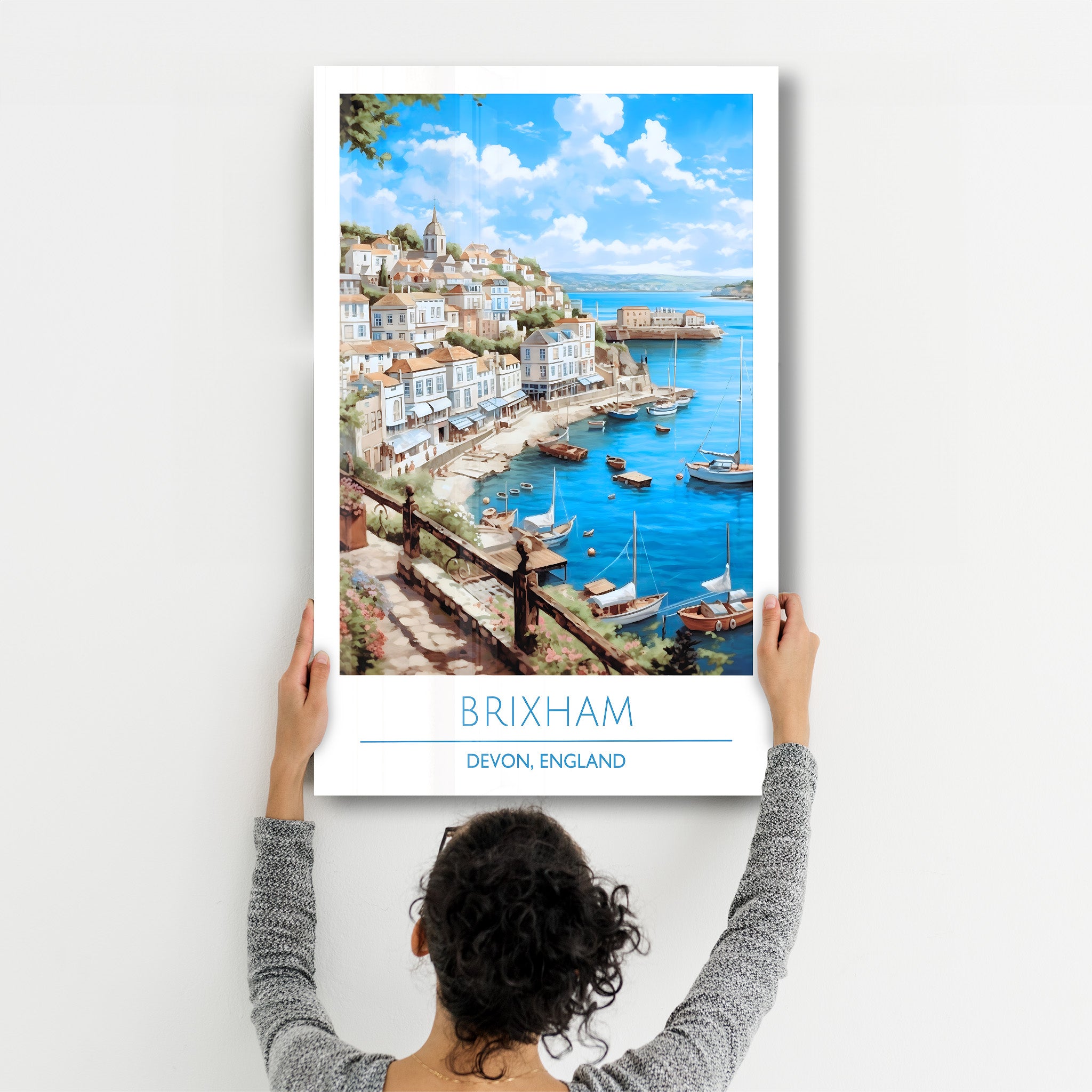 Brixham-Devon England-Travel Posters | Glass Wall Art