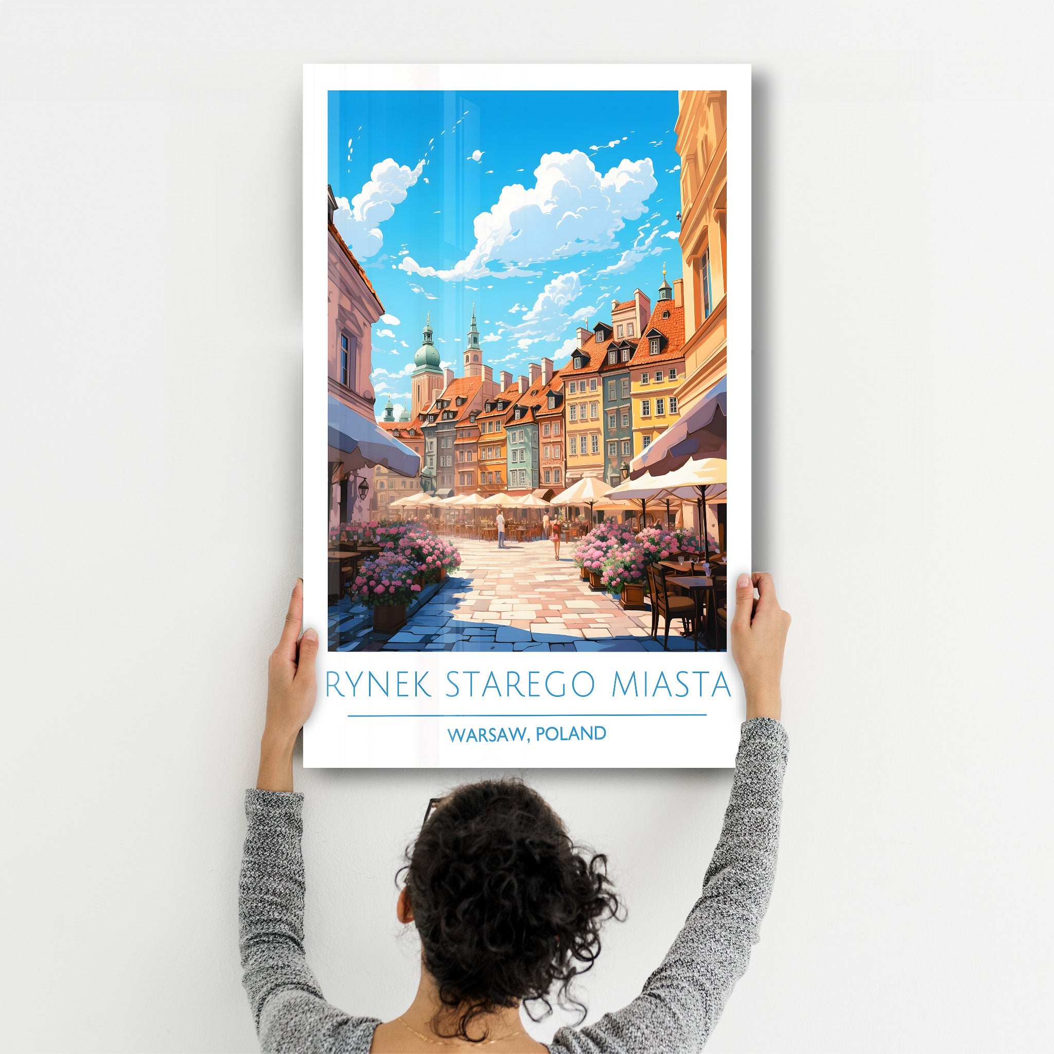 Rynek Starego Miasta-Varsovie Pologne-Affiches de voyage | Art mural en verre