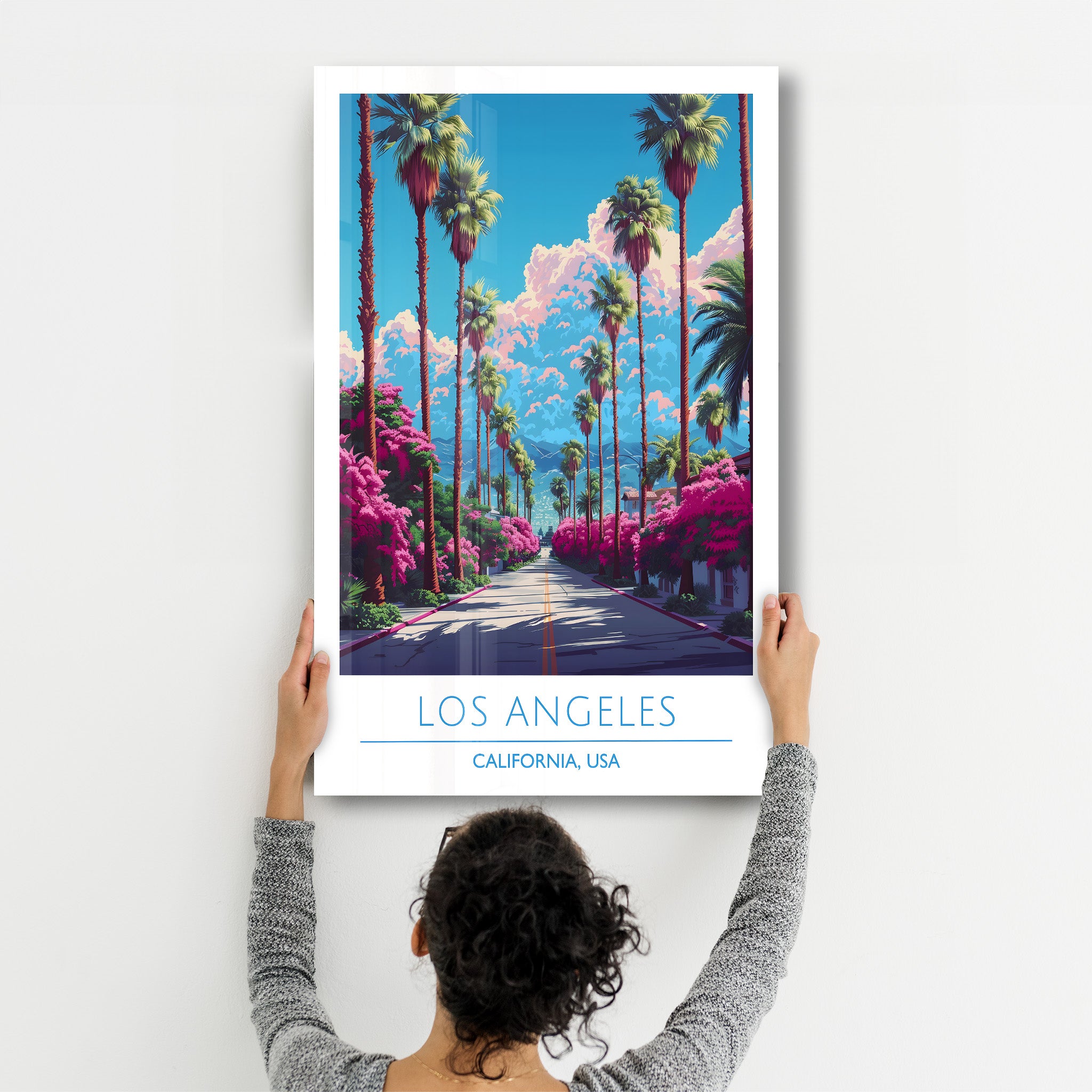 Los Angeles-Kalifornien USA-Reiseposter | <tc>Glasbild</tc>