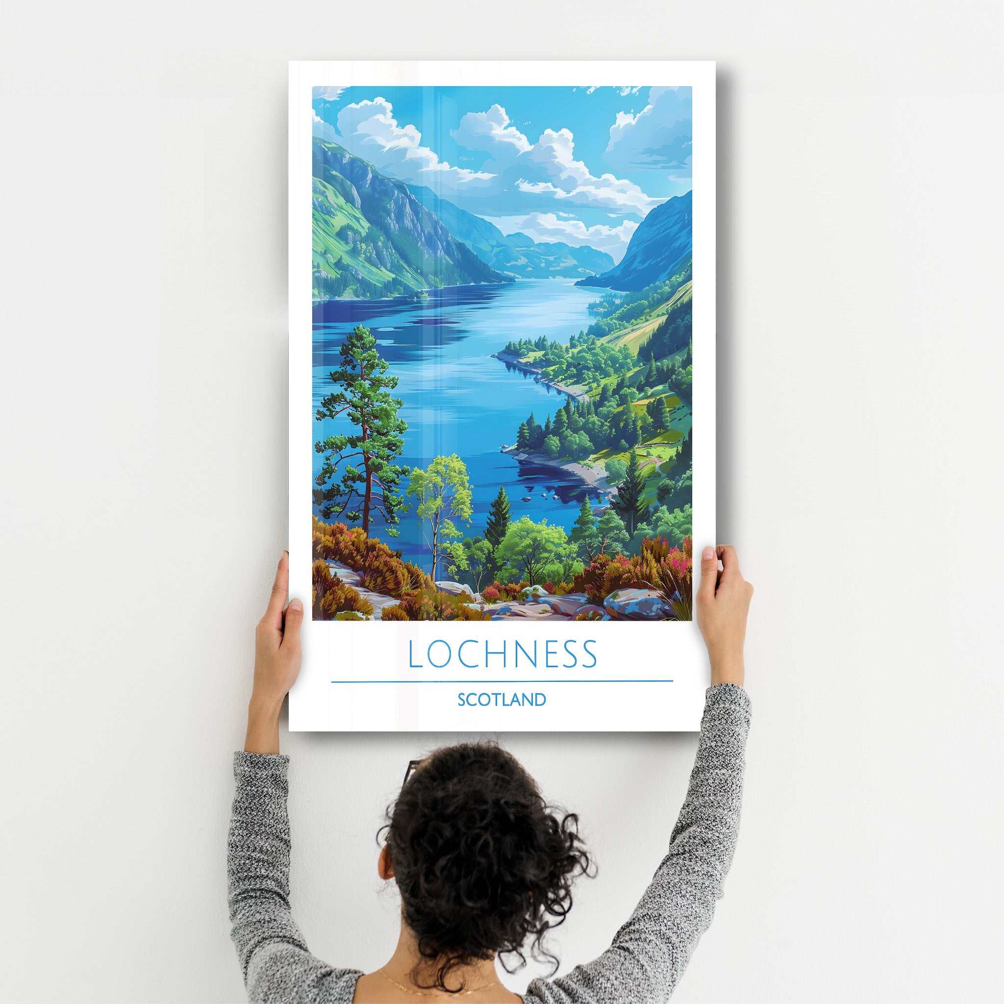 Lochness Schottland-Reiseposter | <tc>Glasbild</tc>