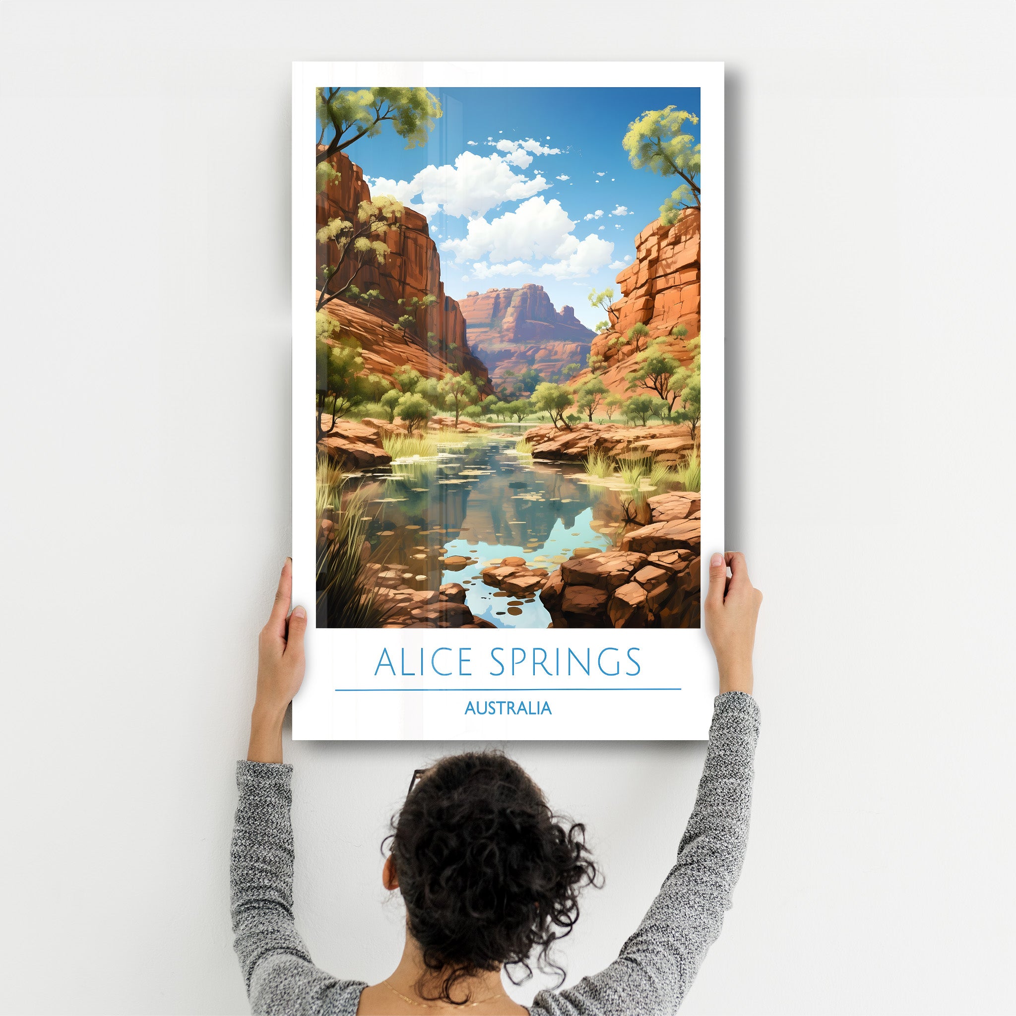 Alice Springs Australien-Reiseposter | <tc>Glasbild</tc>