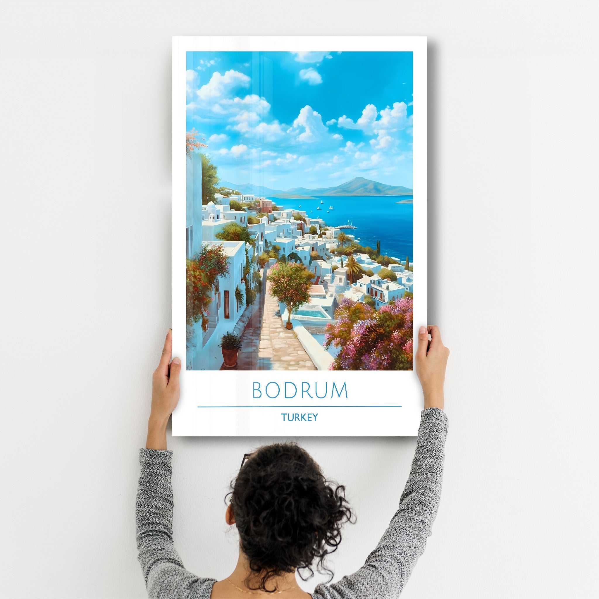 Bodrum Türkei-Reiseposter | <tc>Glasbild</tc>