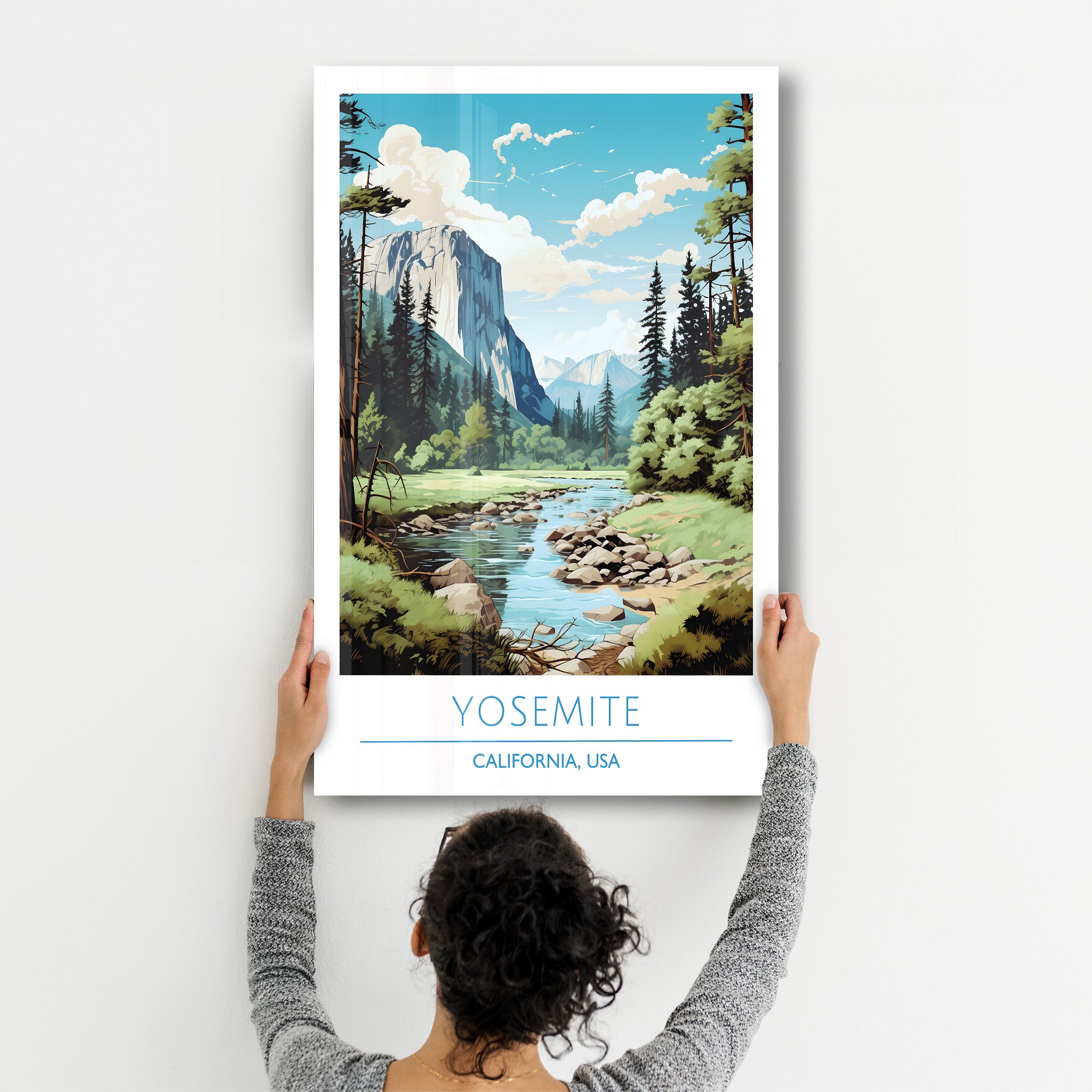 Yosemite-Californie USA-Affiches de voyage | Art mural en verre