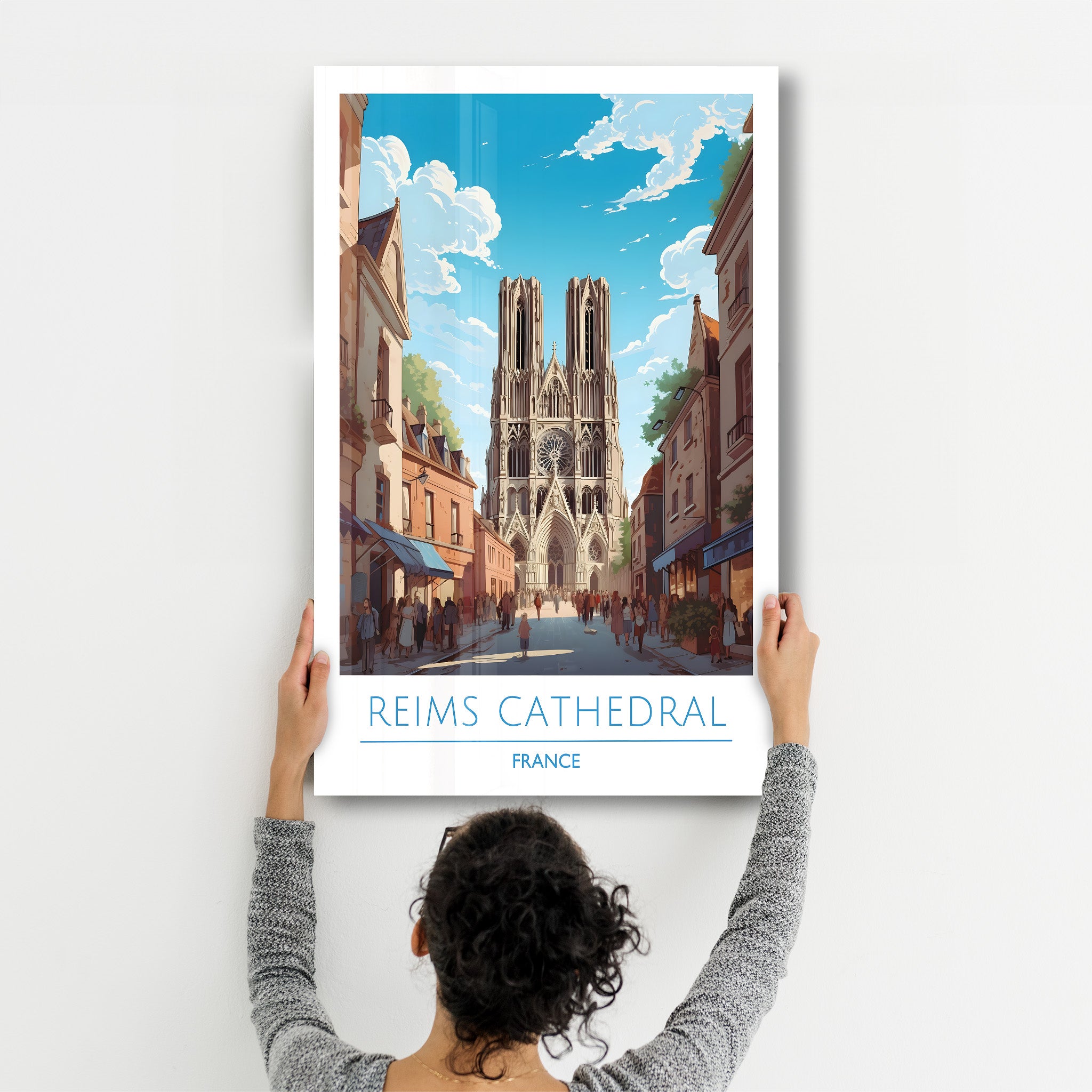 Cathédrale de Reims France-Affiches de voyage | Art mural en verre