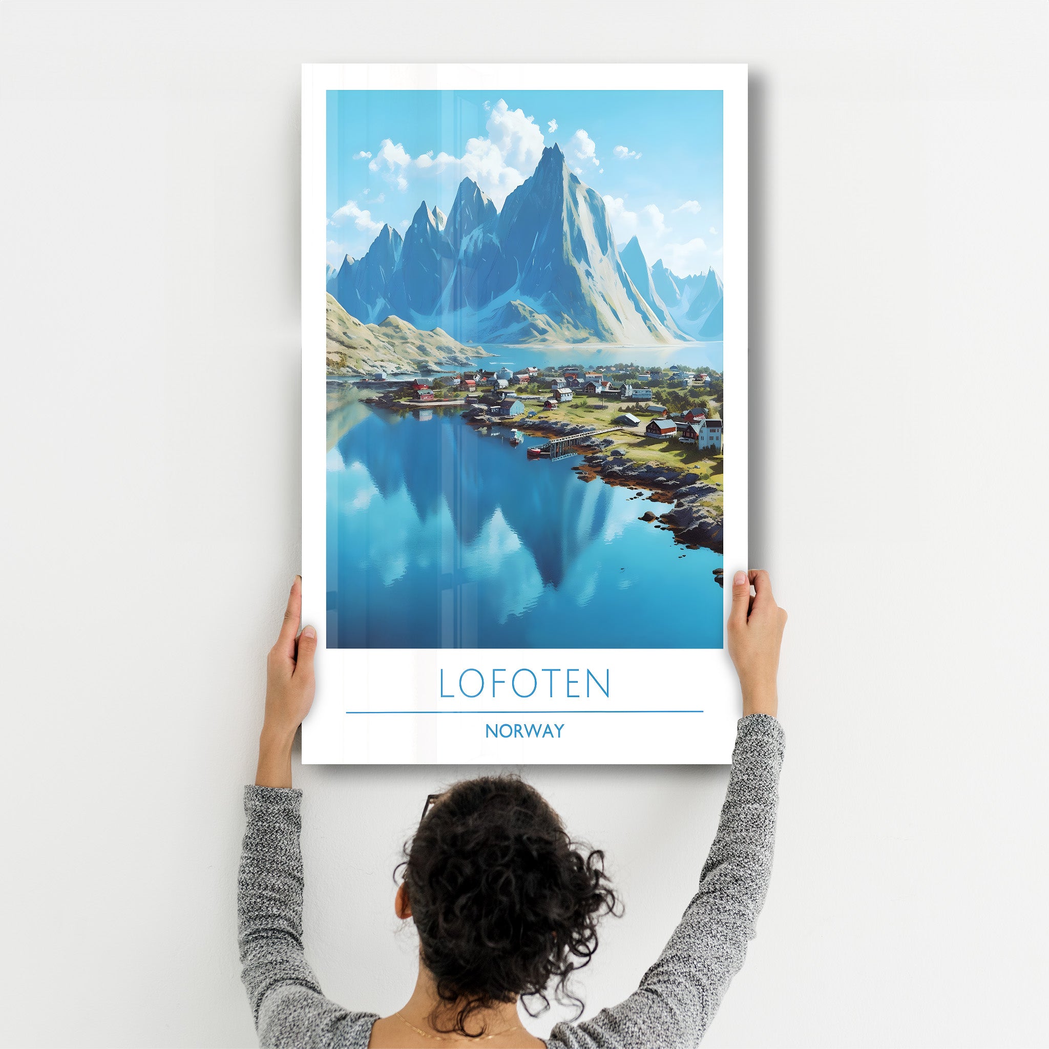 Lofoten Norwegen-Reiseposter | <tc>Glasbild</tc>