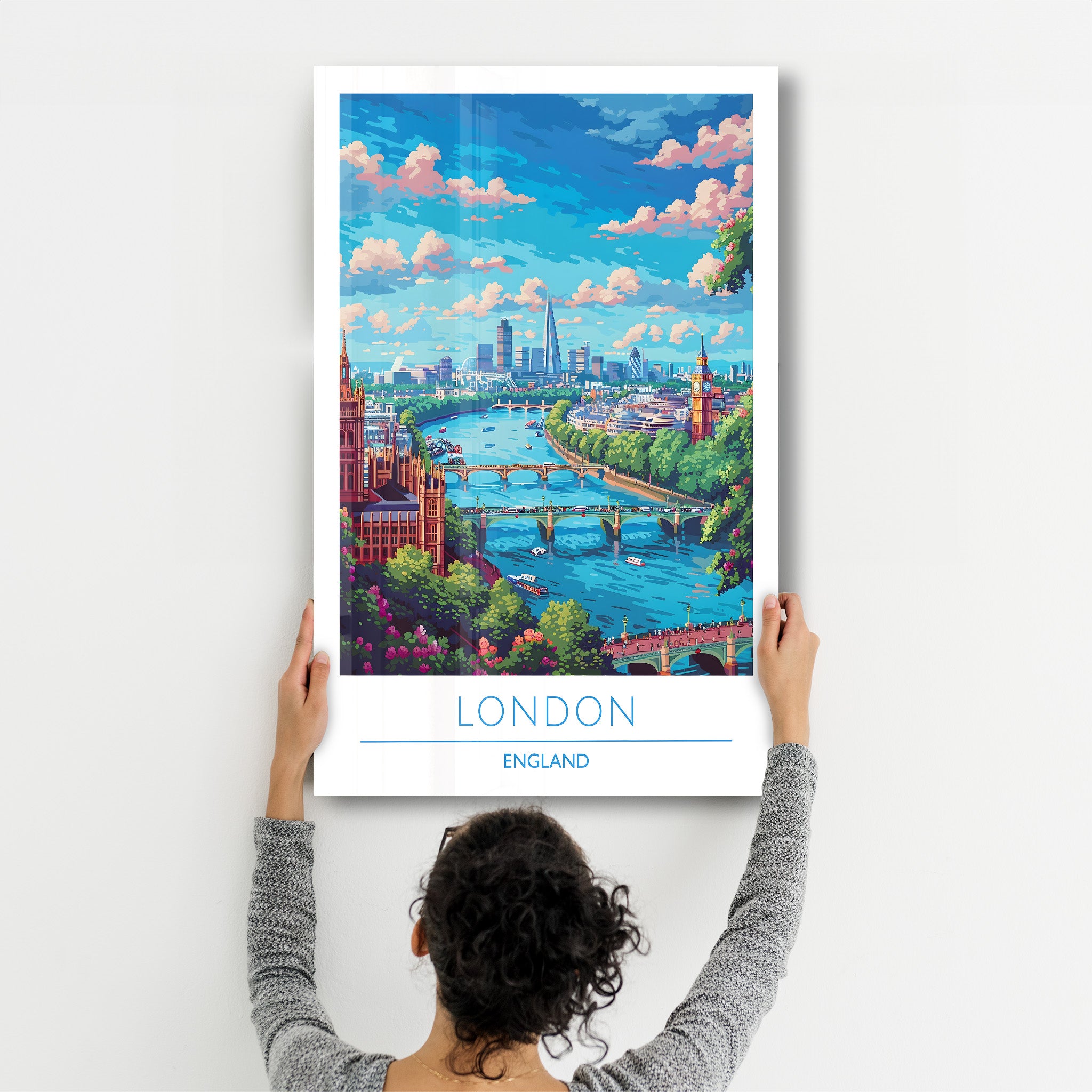 London England-Reiseposter | <tc>Glasbild</tc>