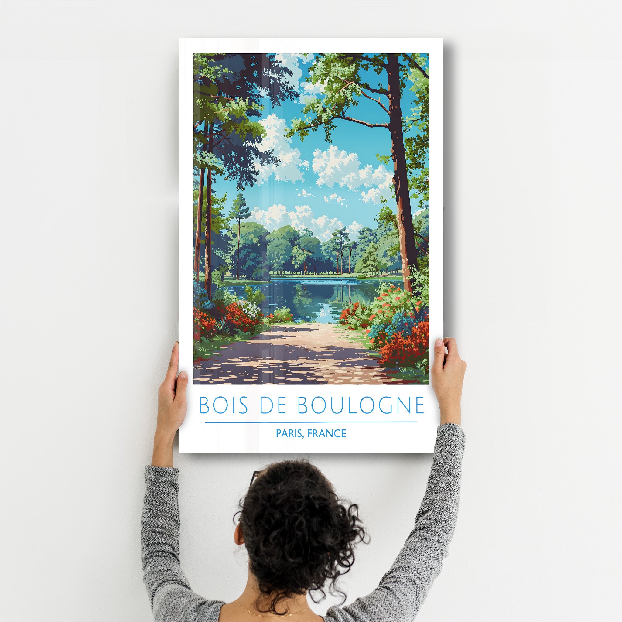 Bois De Boulogne-Paris France-Affiches de voyage | Art mural en verre