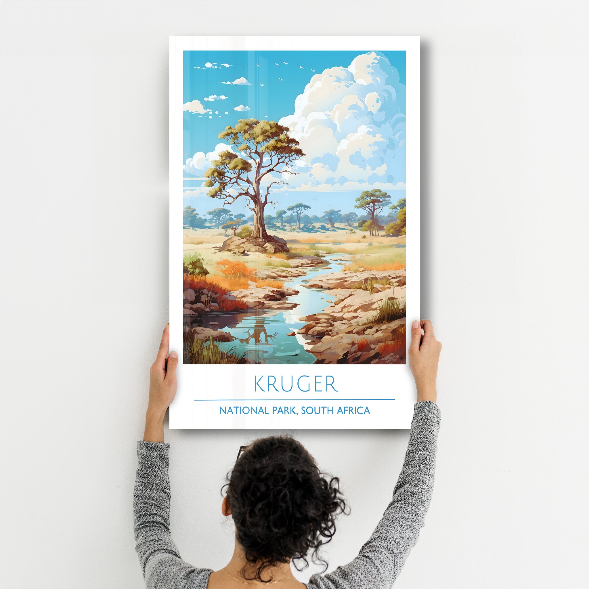 Krüger-Nationalpark Südafrika-Reiseposter | <tc>Glasbild</tc>