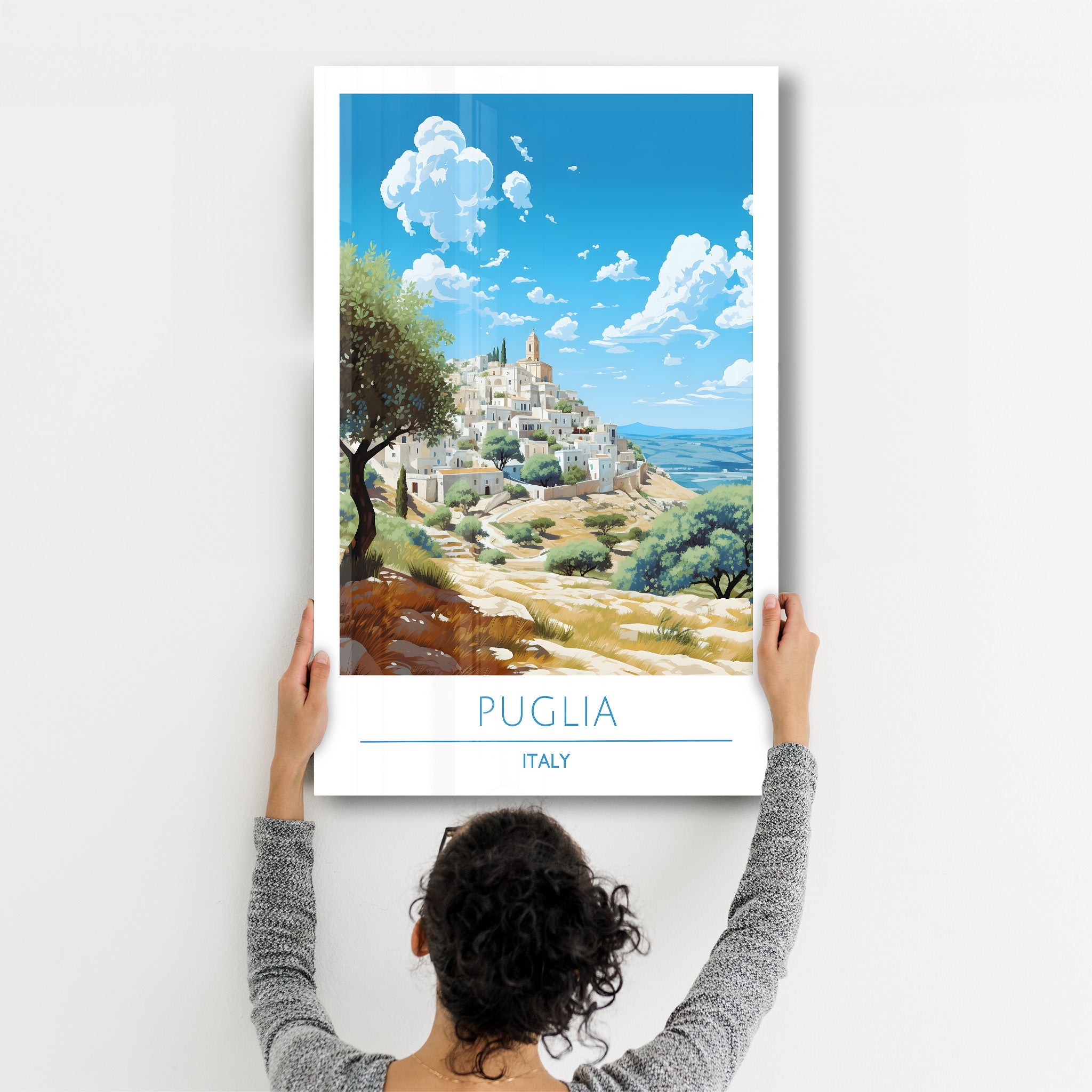 Apulien Italien-Reiseposter | <tc>Glasbild</tc>