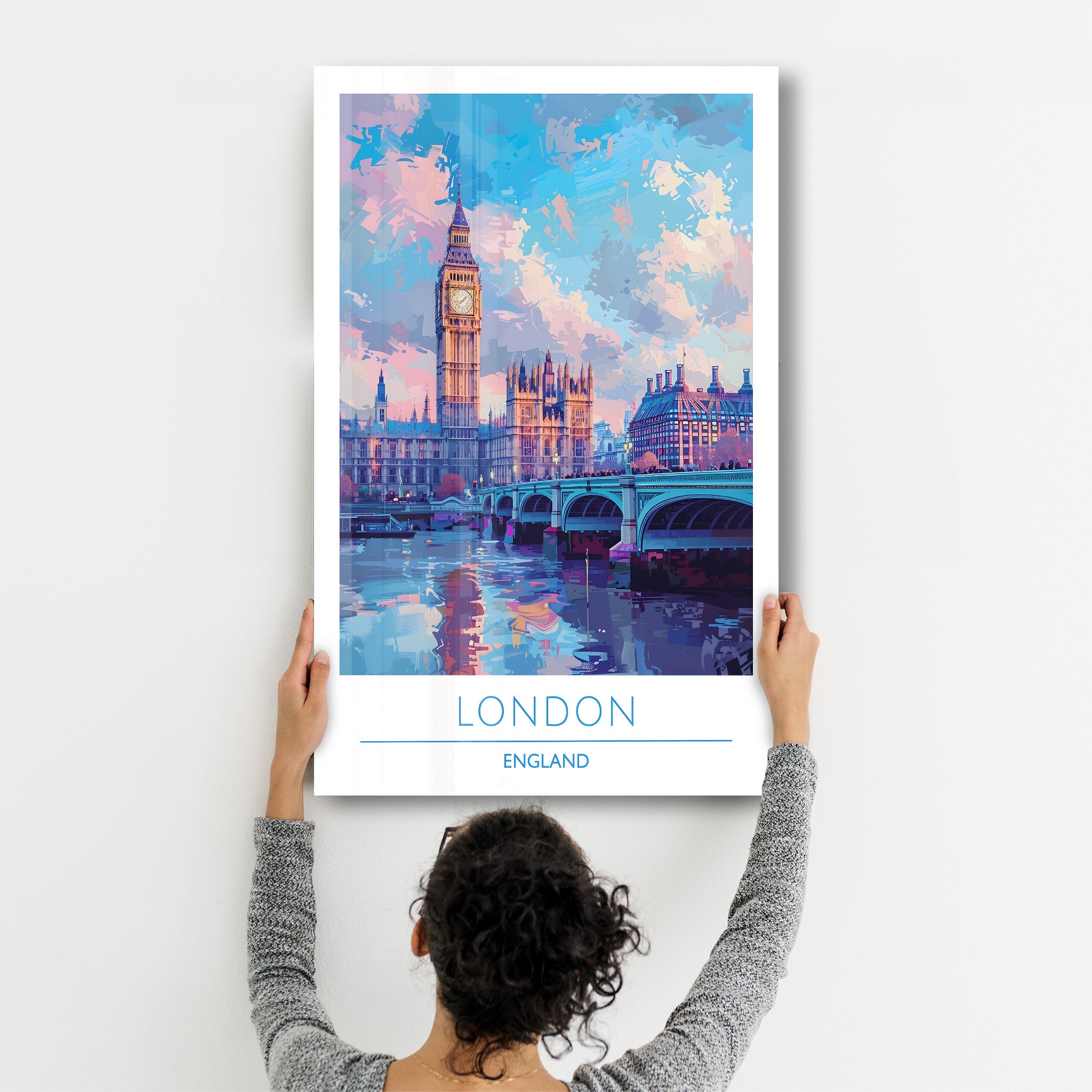 London England-Travel Posters | Glass Wall Art