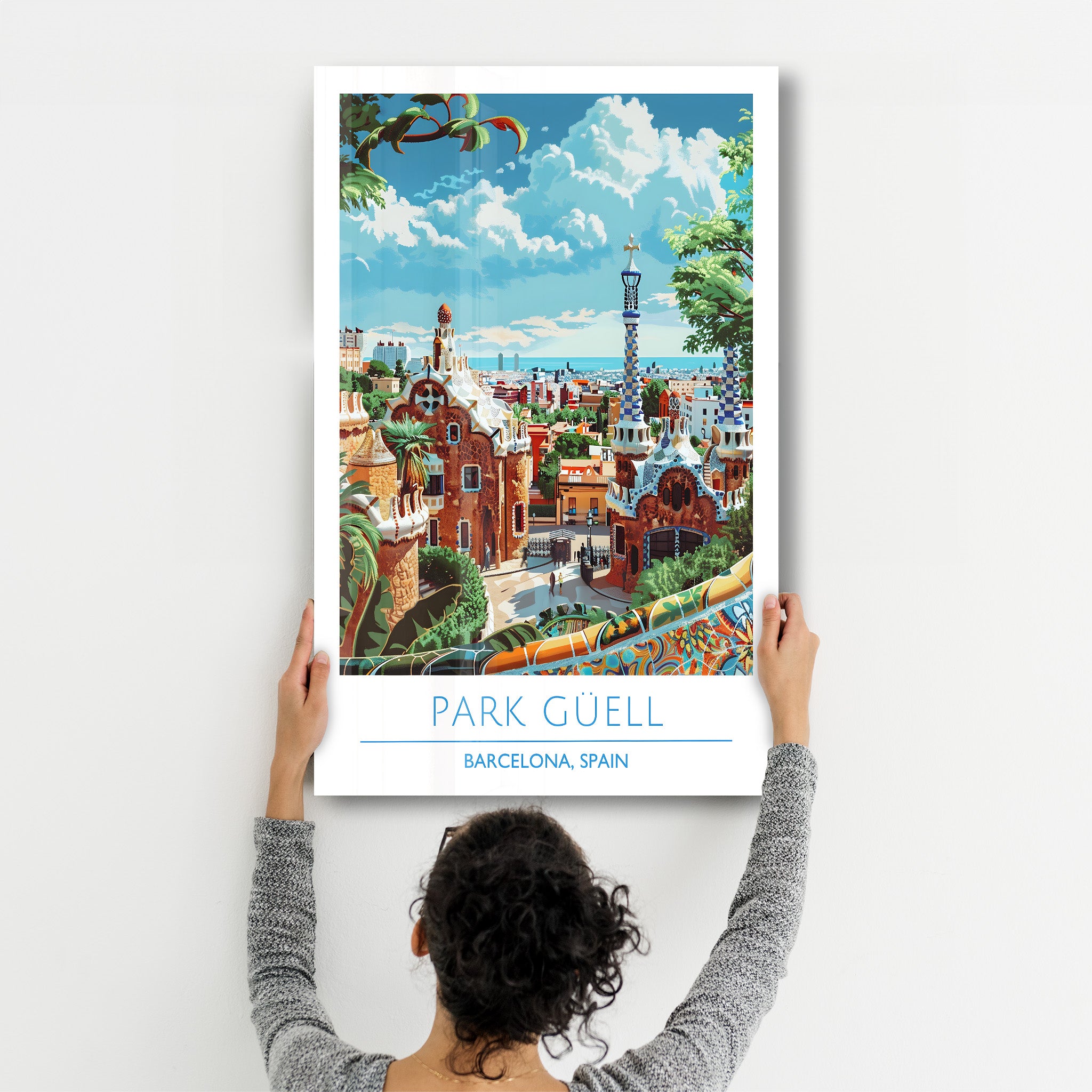 Parc Guell-Barcelone Espagne-Affiches de voyage | Art mural en verre