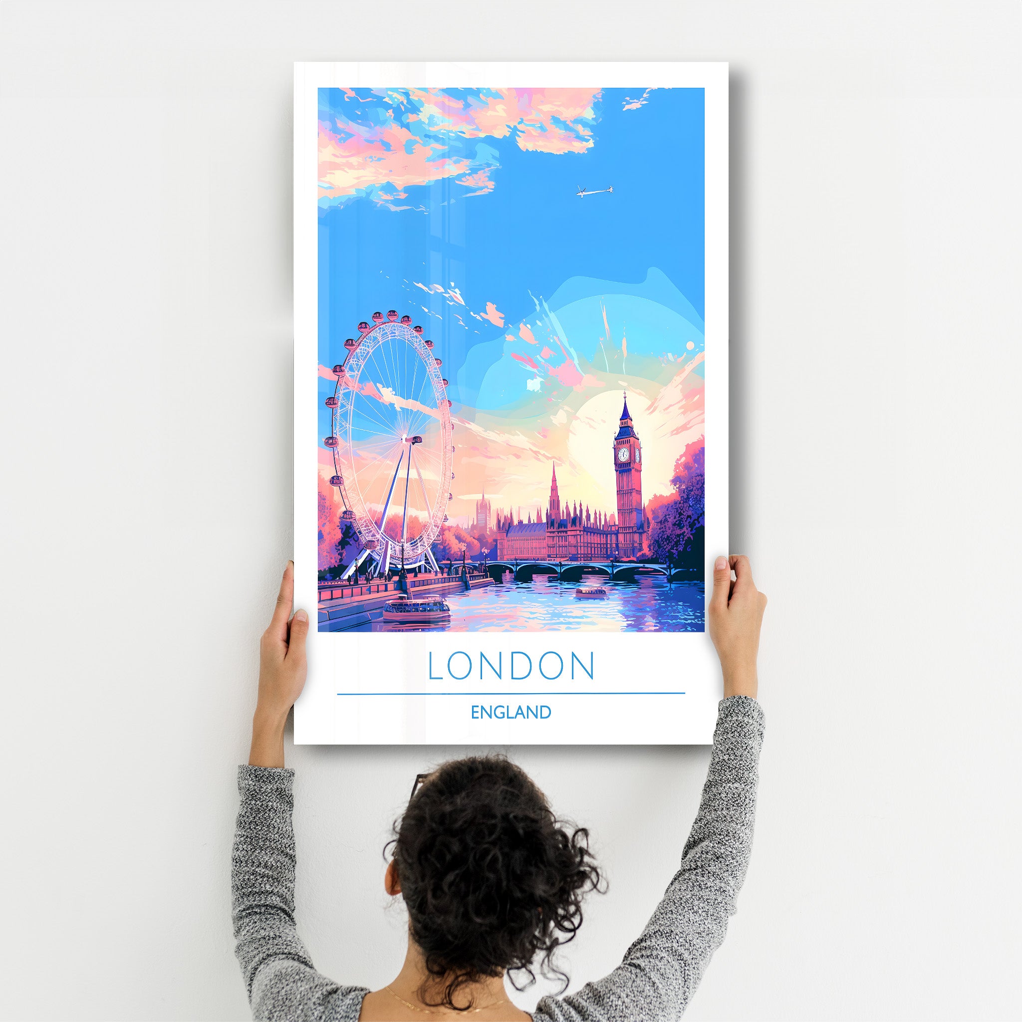 London England-Travel Posters | Glass Wall Art