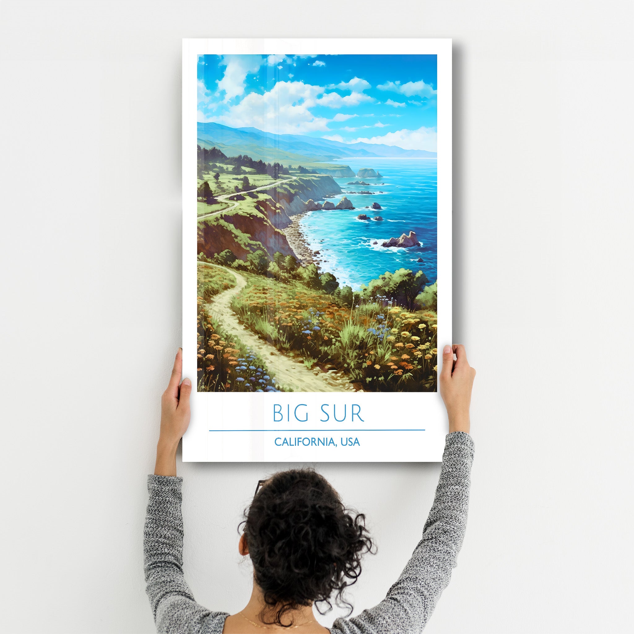 Big Sur-Kalifornien USA-Reiseposter | <tc>Glasbild</tc>