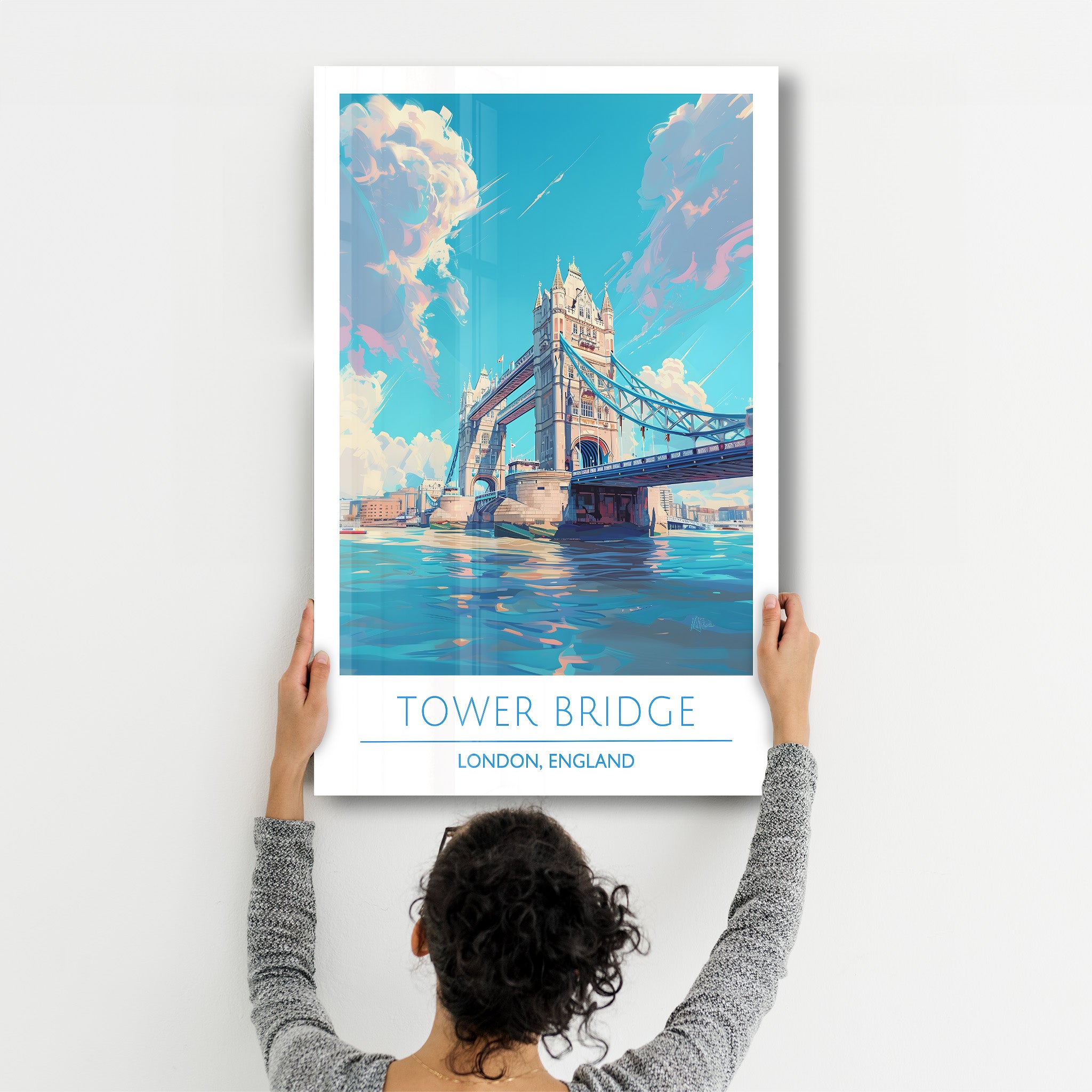 Tower Bridge-London England-Reiseposter | <tc>Glasbild</tc>