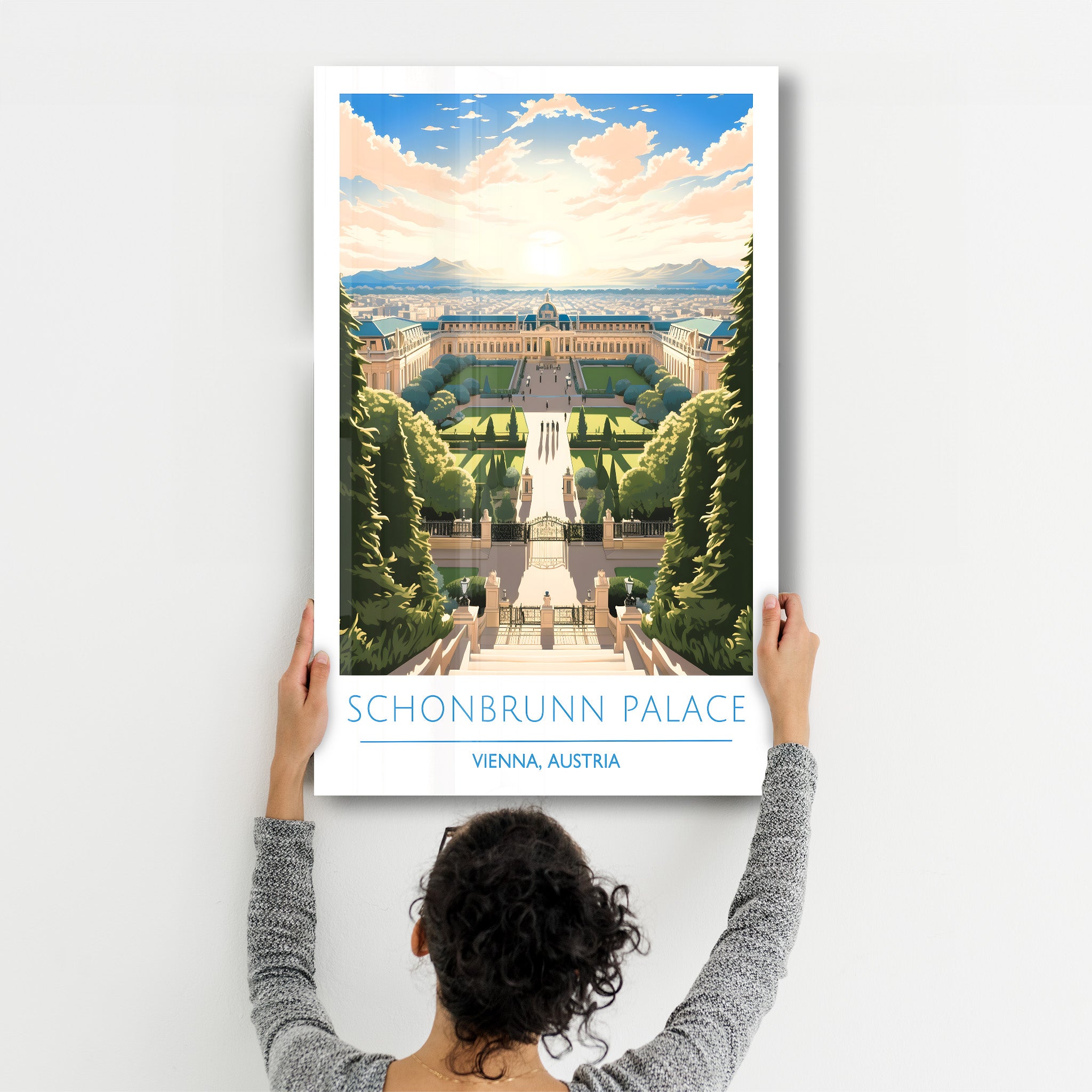 Schloss Schönbrunn-Wien Österreich-Reiseposter | <tc>Glasbild</tc>