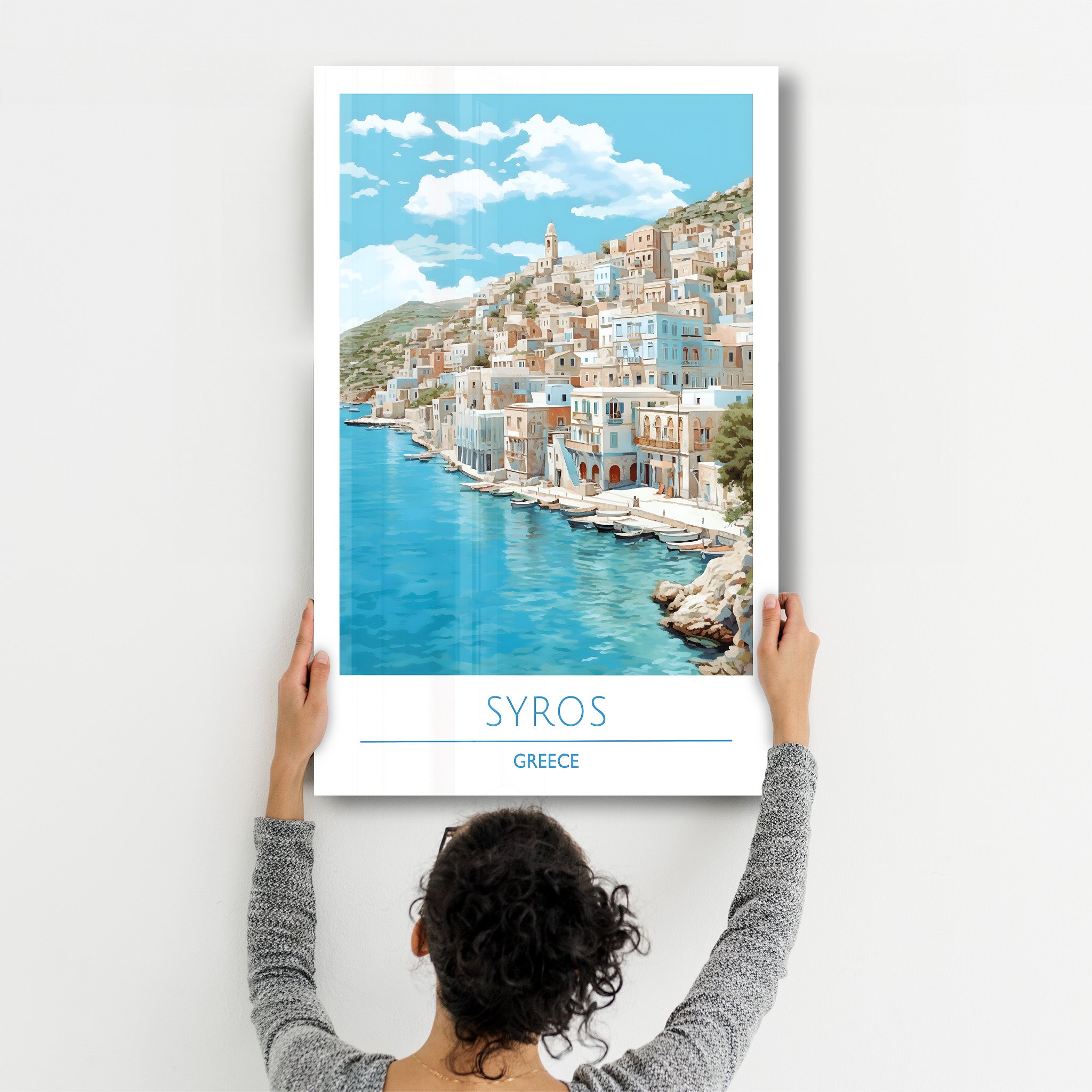 Syros Griechenland-Reiseposter | <tc>Glasbild</tc>