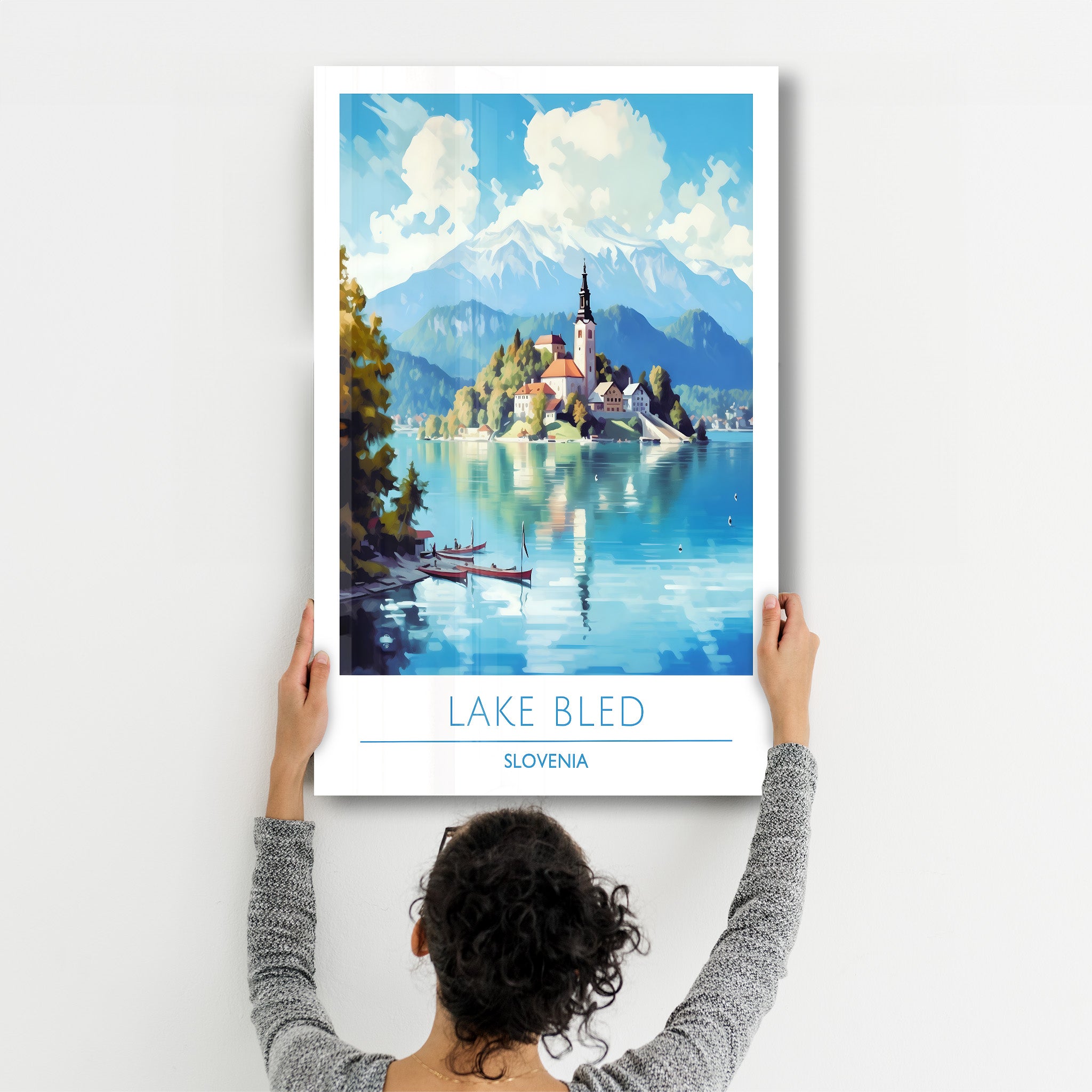 Bleder See Slowenien-Reiseposter | <tc>Glasbild</tc>