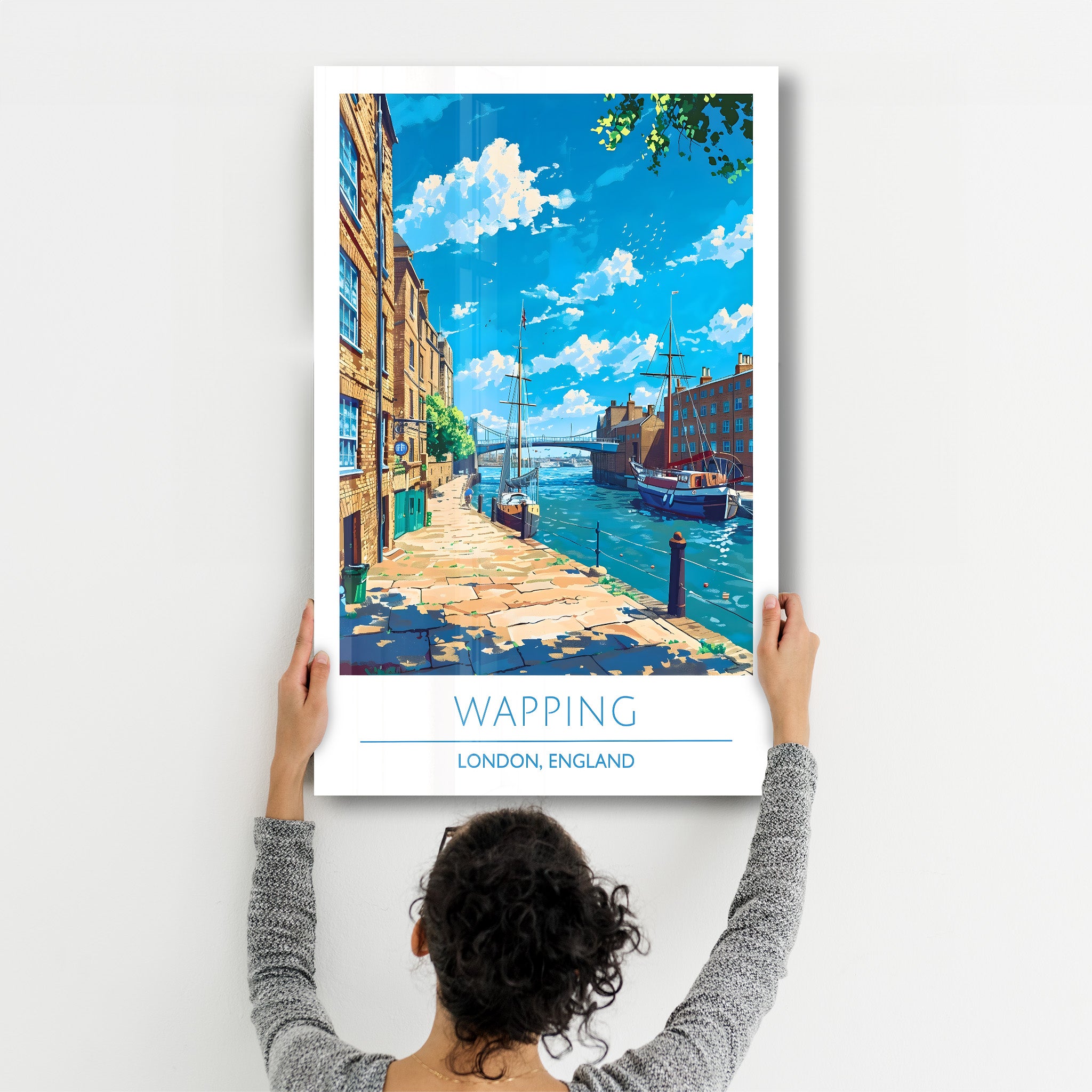 Wapping-London England-Reiseposter | <tc>Glasbild</tc>