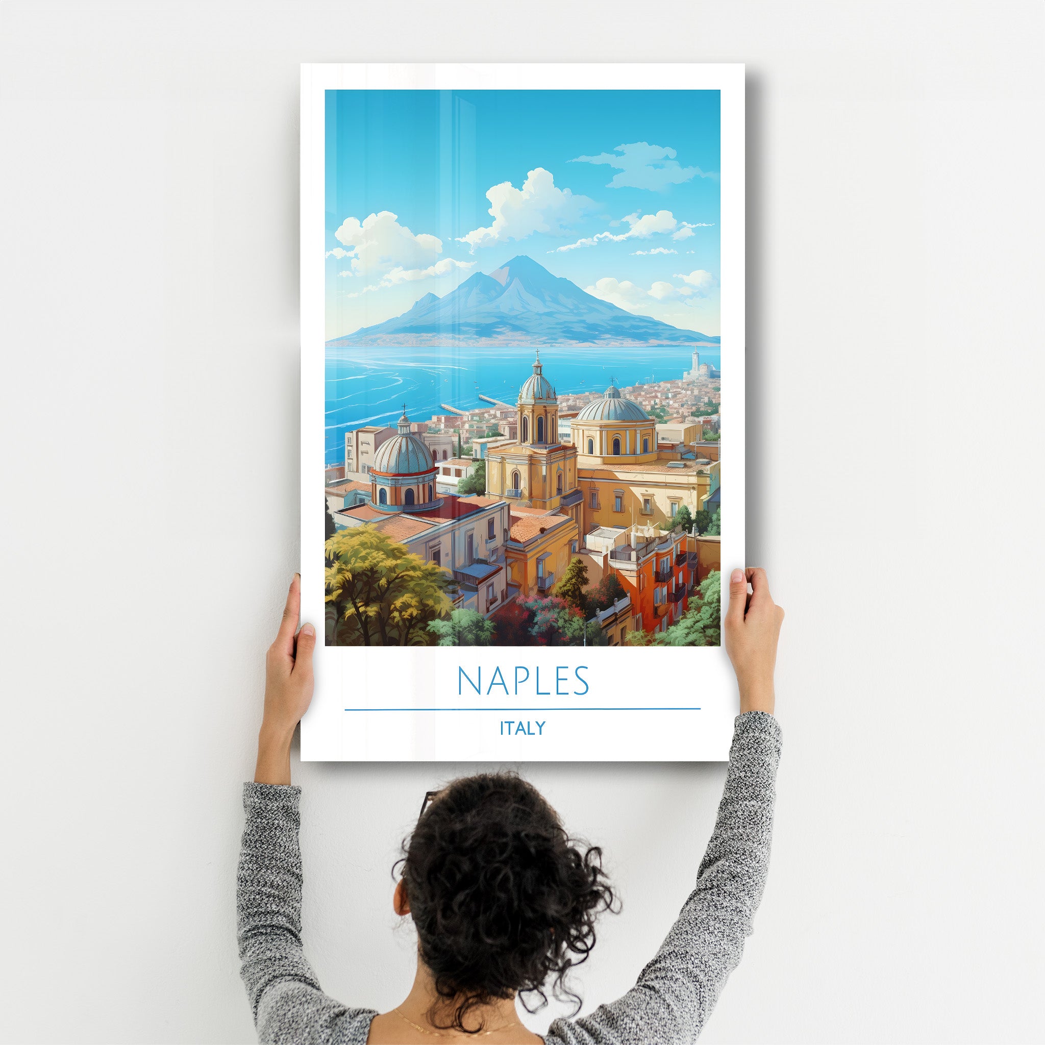 Naples Italie-Affiches de voyage | Art mural en verre