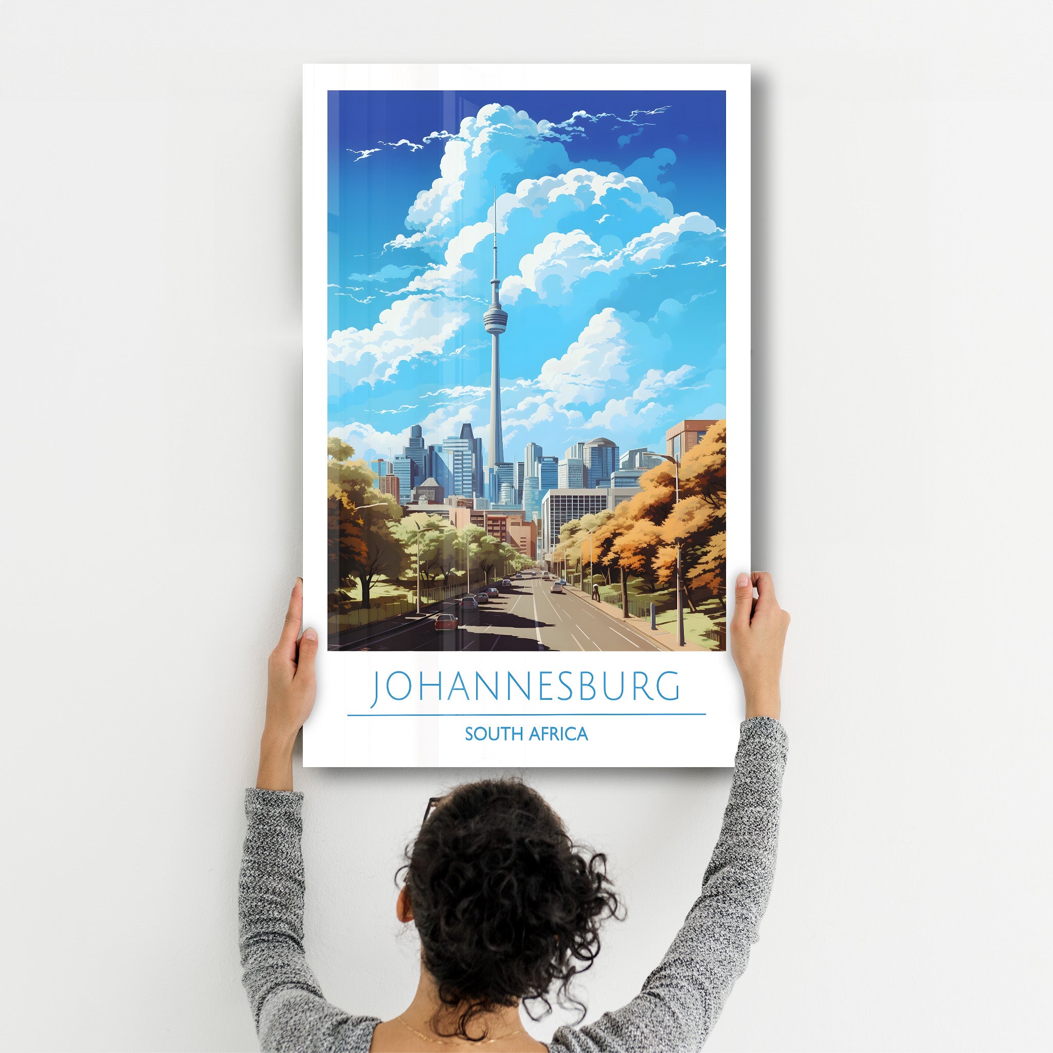 Johannesburg Südafrika-Reiseposter | <tc>Glasbild</tc>