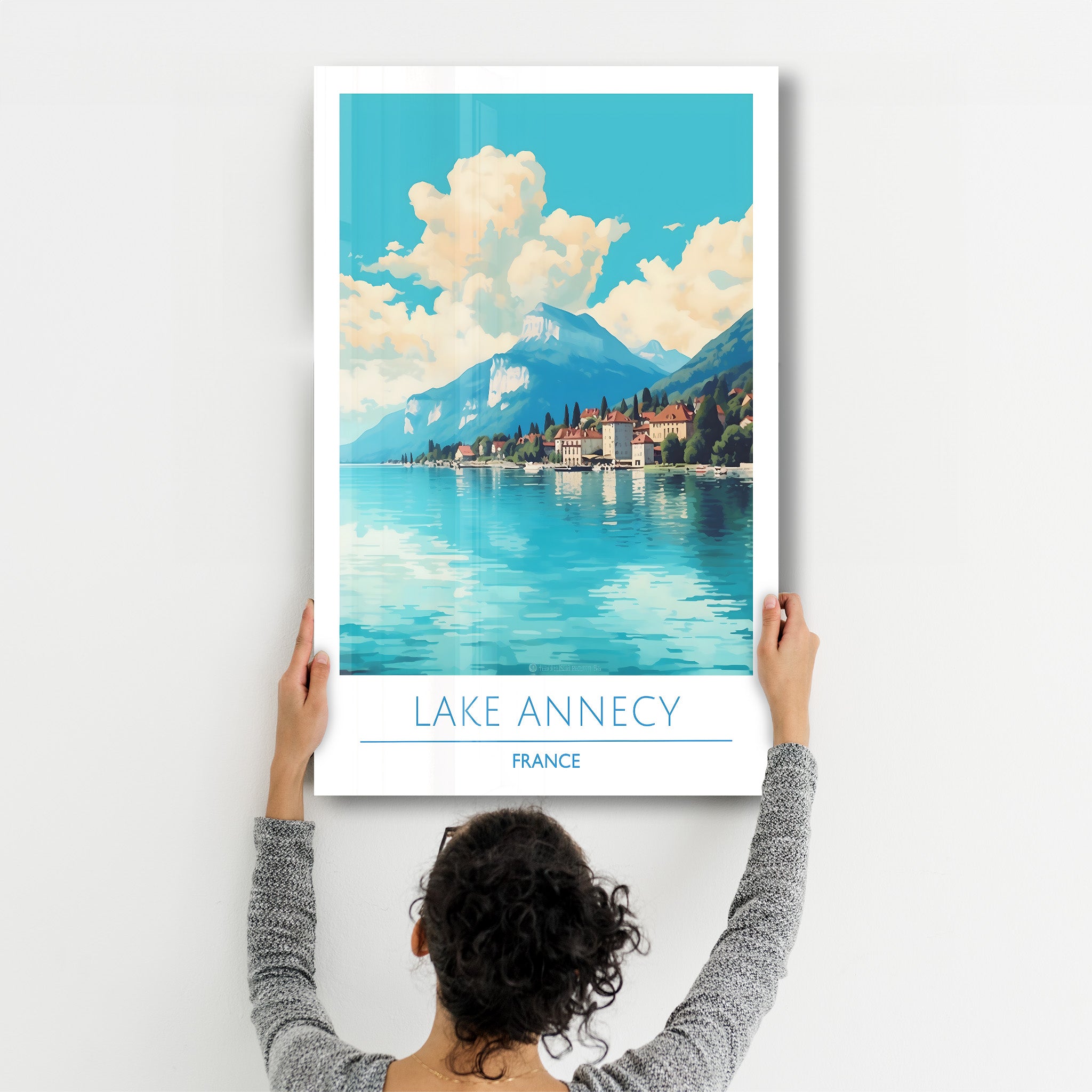 Lake Annecy Frankreich-Reiseposter | <tc>Glasbild</tc>