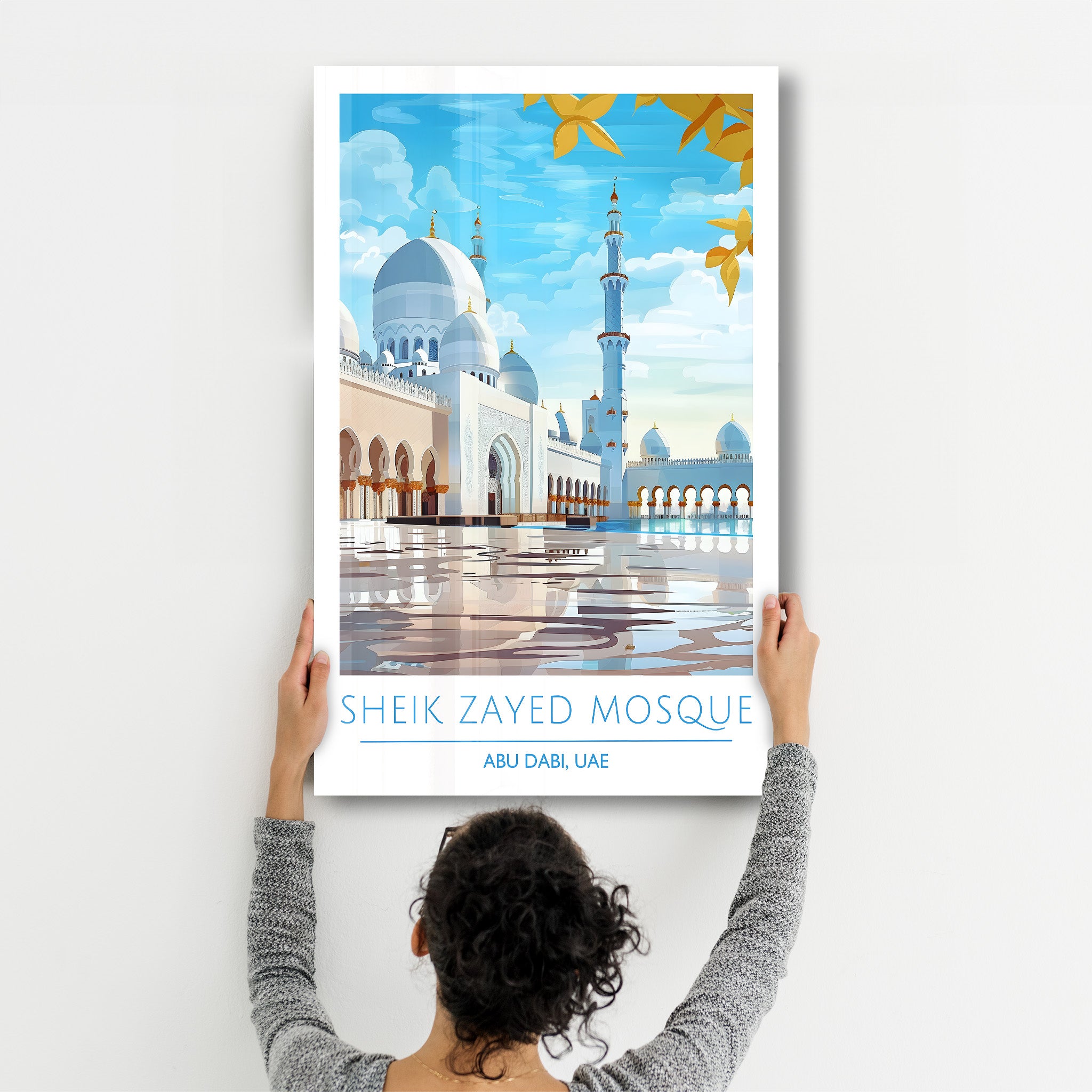 Mosquée Cheik Zayed-Abu Dhabi Émirats Arabes Unis-Affiches de voyage | Art mural en verre