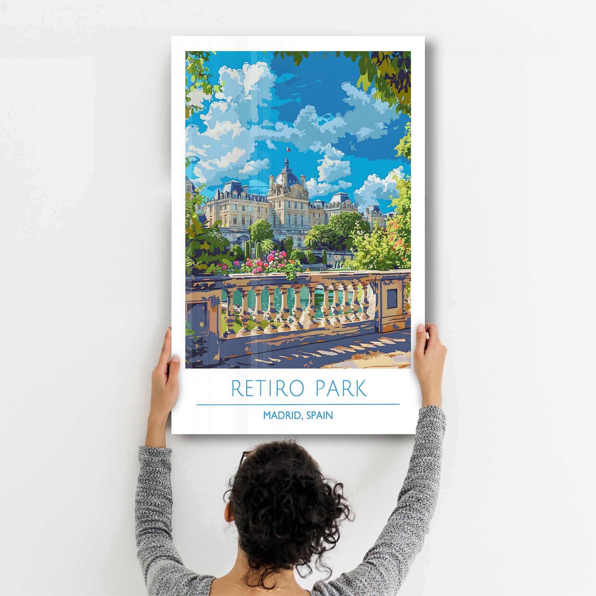 Retiro Park-Madrid Spanien-Reiseposter | <tc>Glasbild</tc>