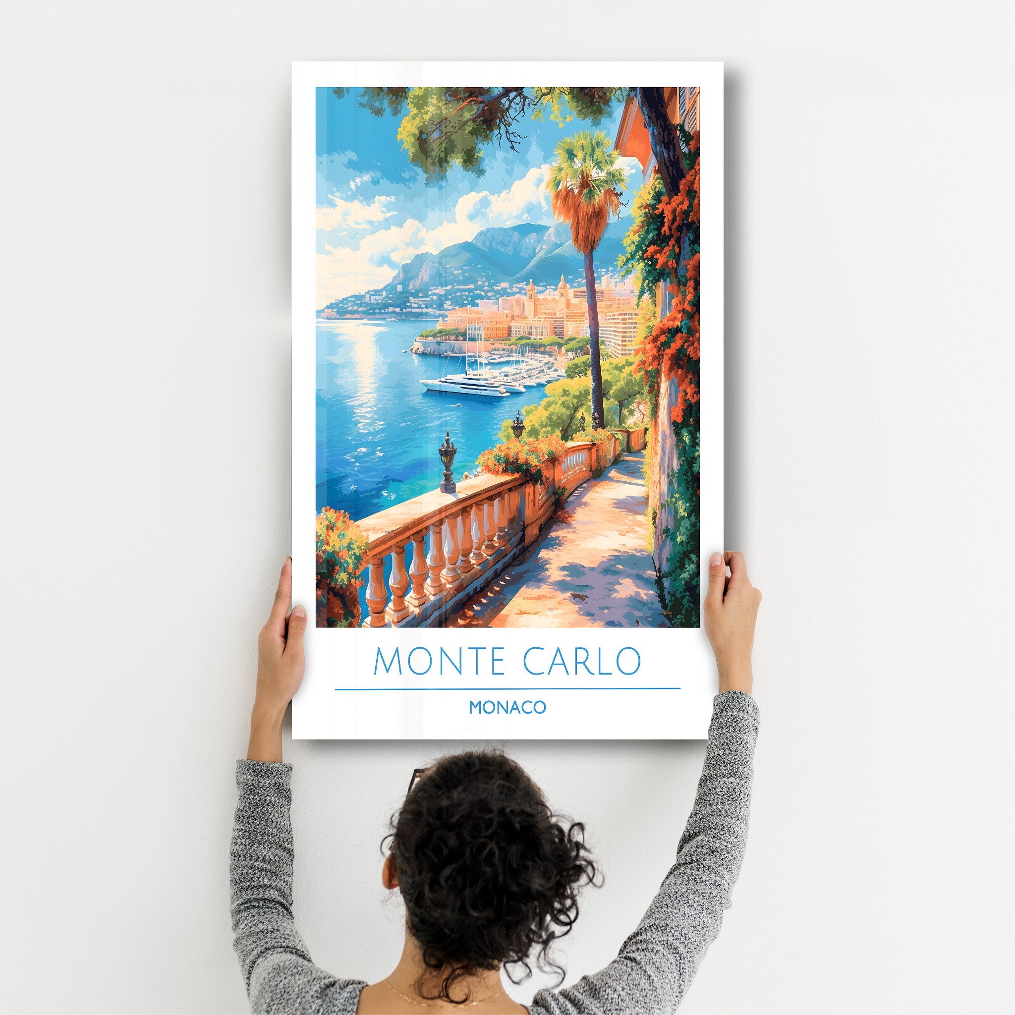 Monte Carlo Monaco-Reiseposter | <tc>Glasbild</tc>