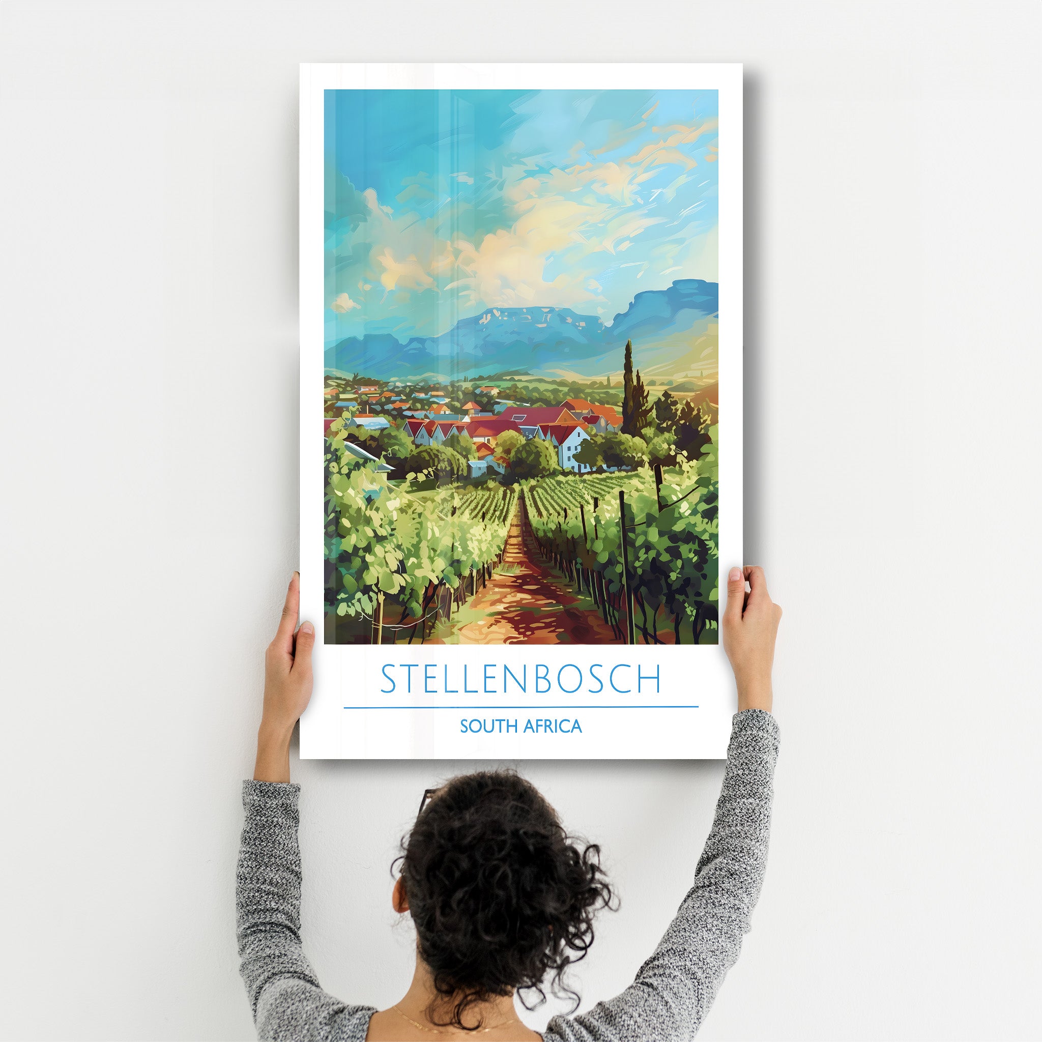 Stellenbosch Südafrika-Reiseposter | <tc>Glasbild</tc>