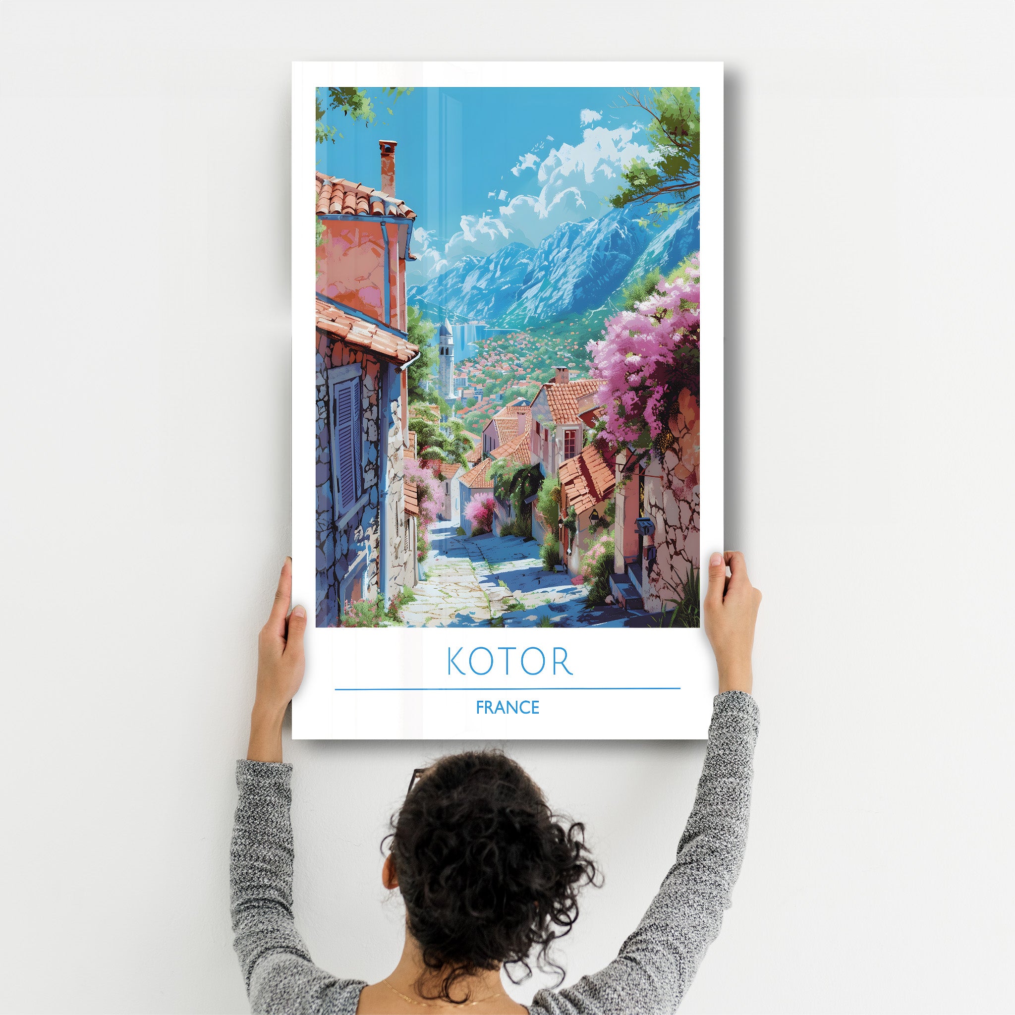 Kotor Frankreich-Reiseposter | <tc>Glasbild</tc>